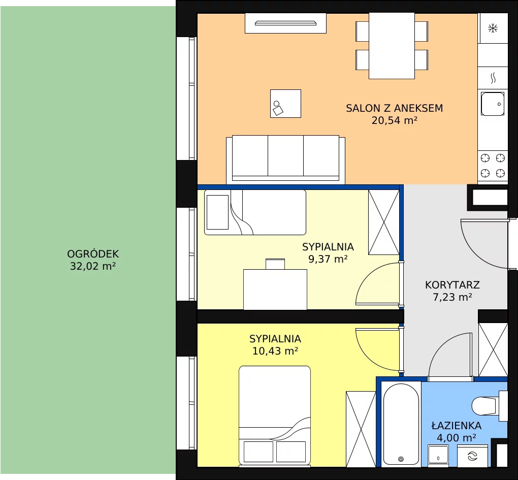 Zalety mieszkania 51.57 m², RD2/A/06