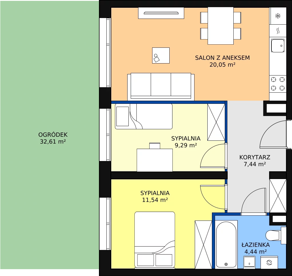 Zalety mieszkania 52.76 m², RD2/A/08