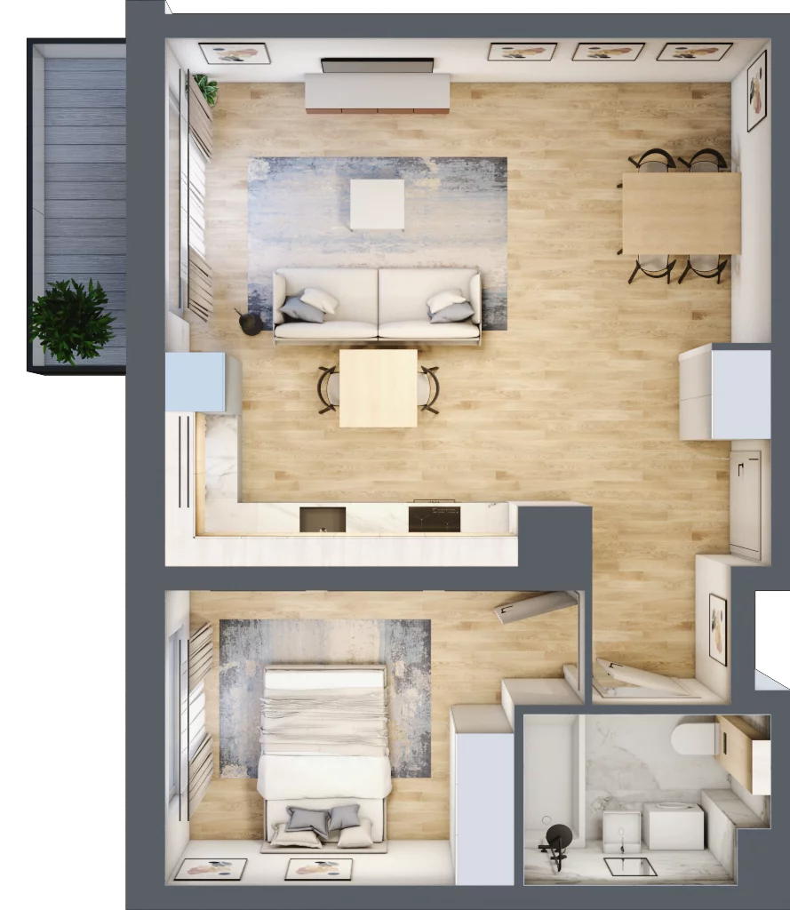 2 pokoje, mieszkanie 49,28 m², piętro 3, oferta nr RD2/A/36, Rędzińska, Wrocław, Maślice, ul. Rędzińska