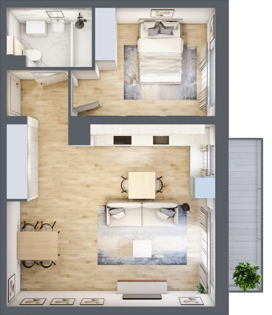 2 pokoje, mieszkanie 50,79 m², piętro 3, oferta nr RD2/C/34, Rędzińska, Wrocław, Maślice, ul. Rędzińska