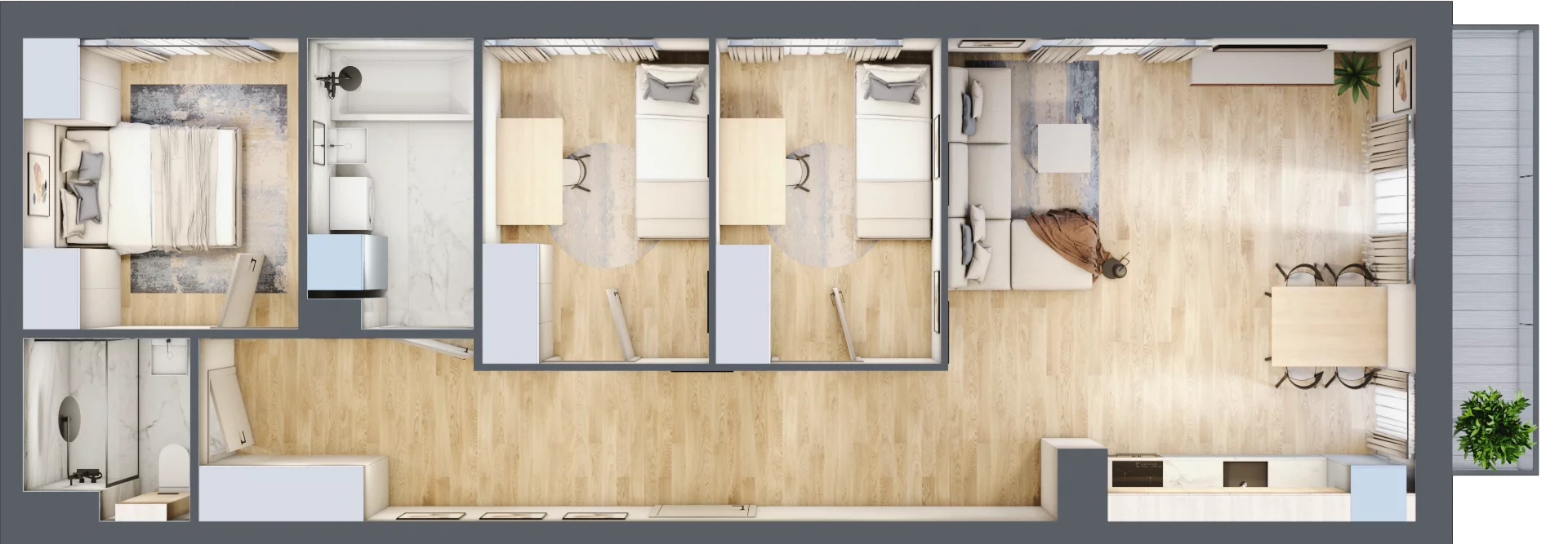 4 pokoje, mieszkanie 74,29 m², piętro 1, oferta nr RD1/H/12, Rędzińska, Wrocław, Maślice, ul. Rędzińska