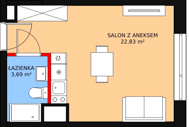 Mieszkanie 26,52 m², parter, oferta nr KO1/A/1/1, Konopacka, Warszawa, Praga Północ, Nowa Praga, ul. Konopacka 12