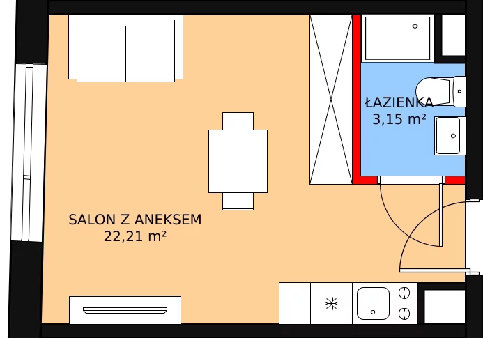 Mieszkanie 25,36 m², piętro 5, oferta nr KO1/A/6/39, Konopacka, Warszawa, Praga Północ, Nowa Praga, ul. Konopacka 12