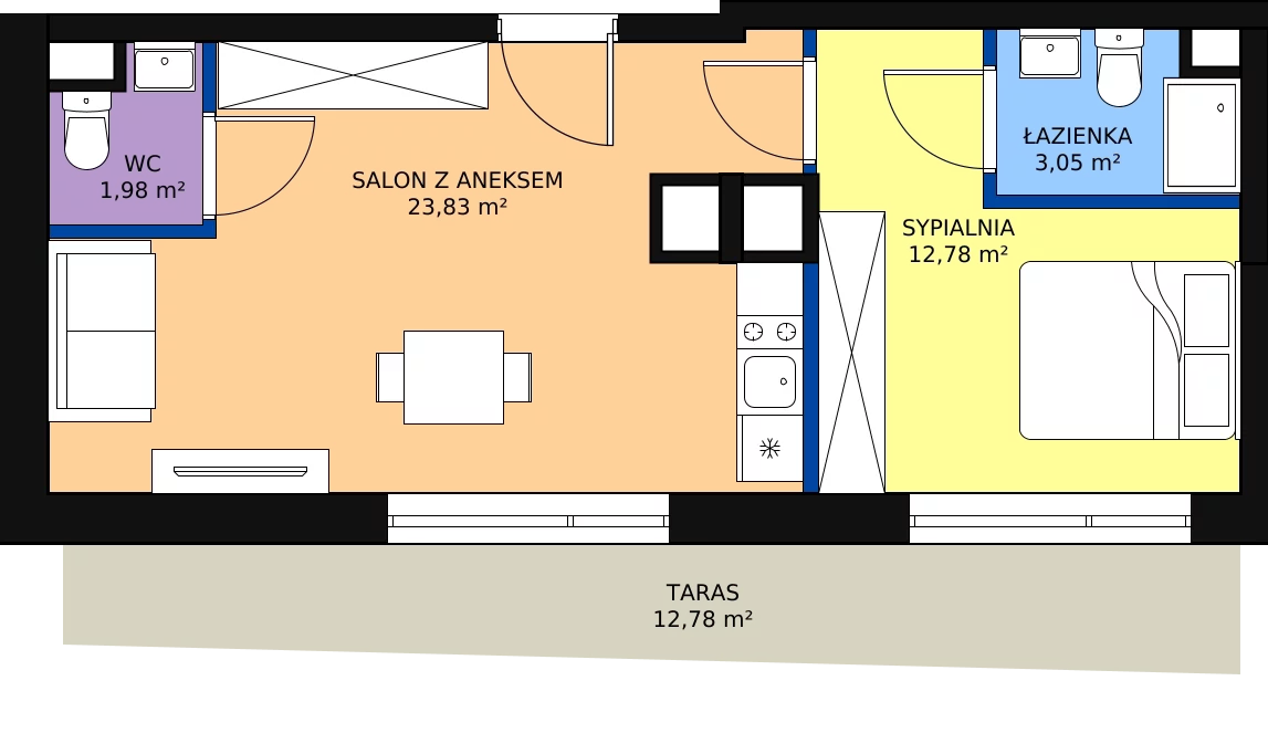 2 pokoje, mieszkanie 40,62 m², piętro 6, oferta nr KO1/A/7/46, Konopacka, Warszawa, Praga Północ, Nowa Praga, ul. Konopacka 12