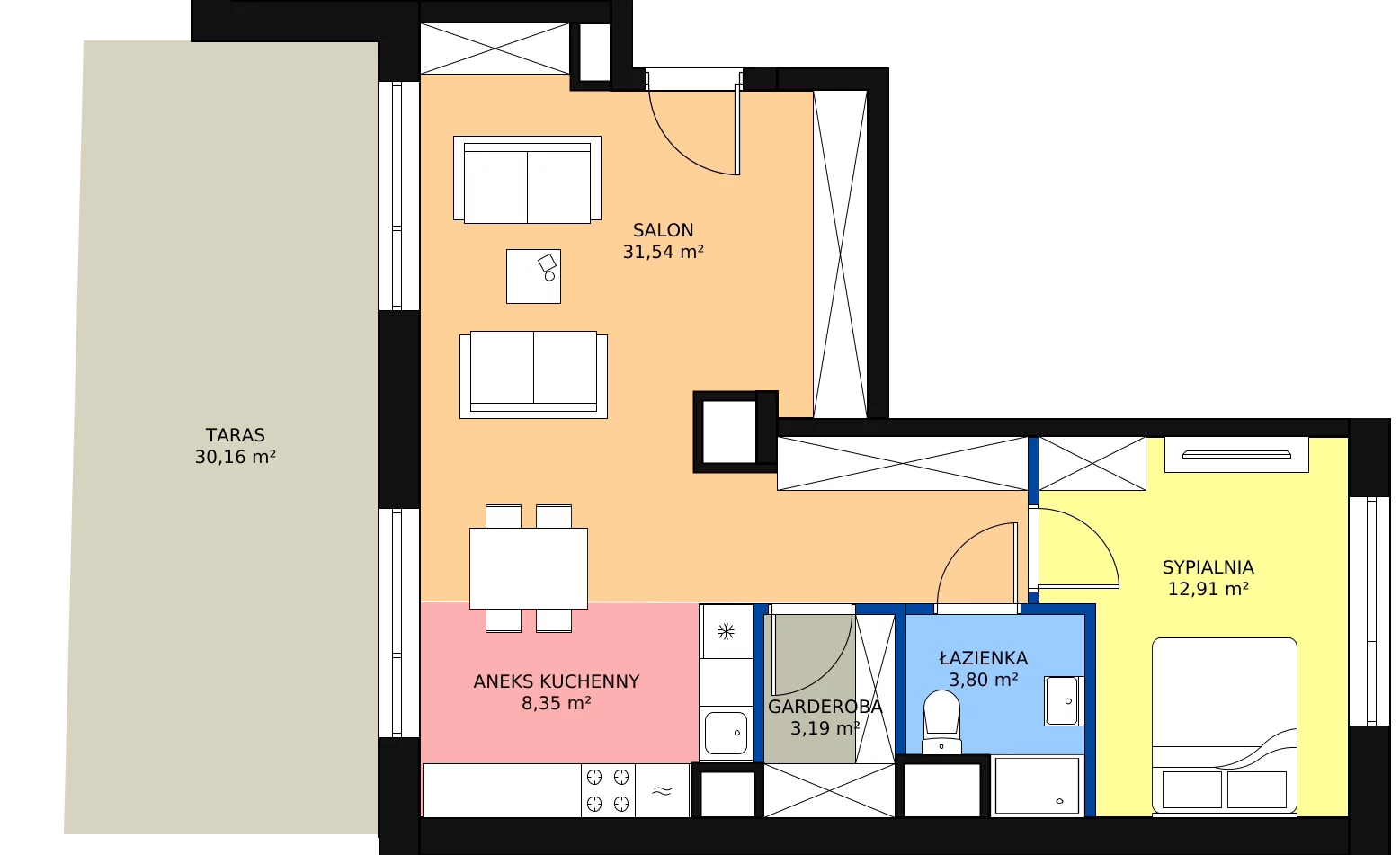 2 pokoje, mieszkanie 59,57 m², piętro 6, oferta nr KO1/A/7/47, Konopacka, Warszawa, Praga Północ, Nowa Praga, ul. Konopacka 12