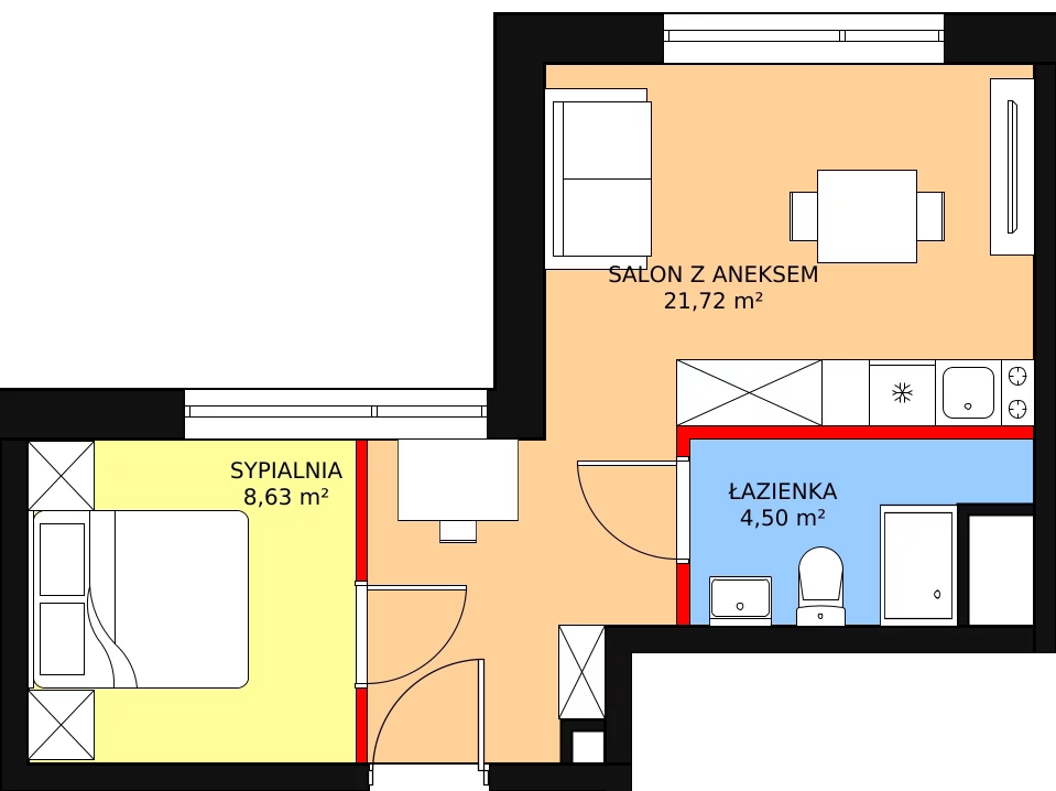 2 pokoje, mieszkanie 34,40 m², piętro 6, oferta nr KO1/A/7/48, Konopacka, Warszawa, Praga Północ, Nowa Praga, ul. Konopacka 12