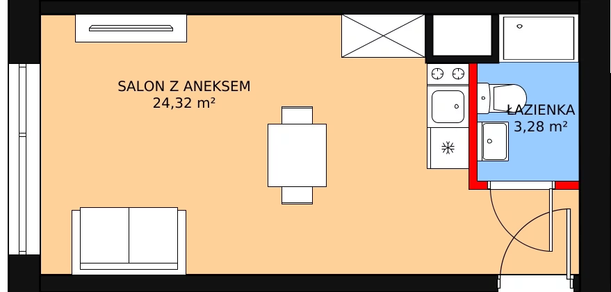 Mieszkanie 27,60 m², parter, oferta nr KO1/B/1/52, Konopacka, Warszawa, Praga Północ, Nowa Praga, ul. Konopacka 12