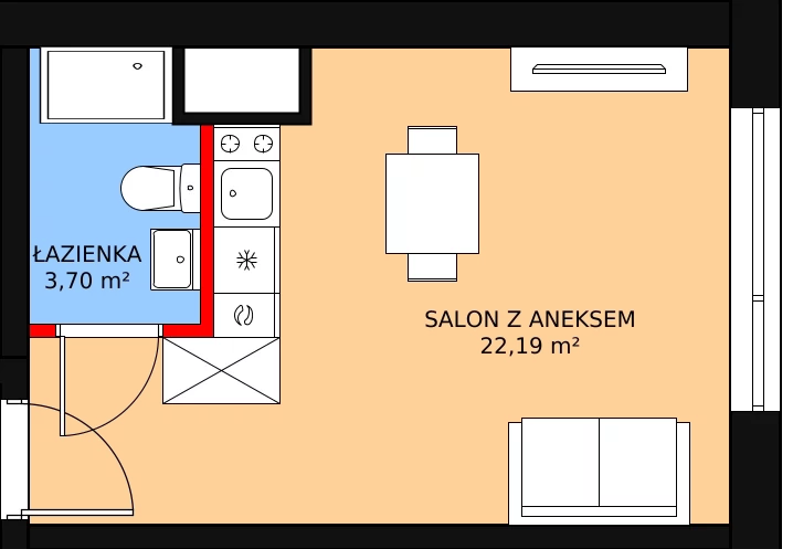 Mieszkanie 25,58 m², piętro 4, oferta nr KO1/B/5/78, Konopacka, Warszawa, Praga Północ, Nowa Praga, ul. Konopacka 12