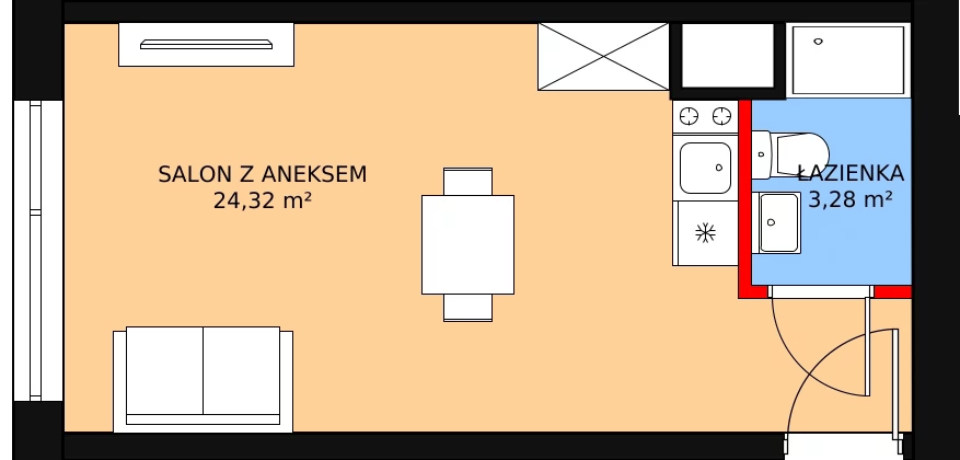 Mieszkanie 27,60 m², piętro 4, oferta nr KO1/B/5/81, Konopacka, Warszawa, Praga Północ, Nowa Praga, ul. Konopacka 12