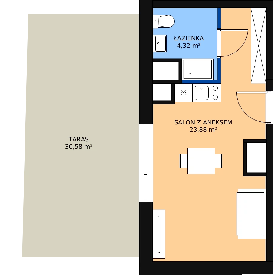 1 pokój, mieszkanie 27,94 m², piętro 6, oferta nr KO1/B/7/89, Konopacka, Warszawa, Praga Północ, Nowa Praga, ul. Konopacka 12