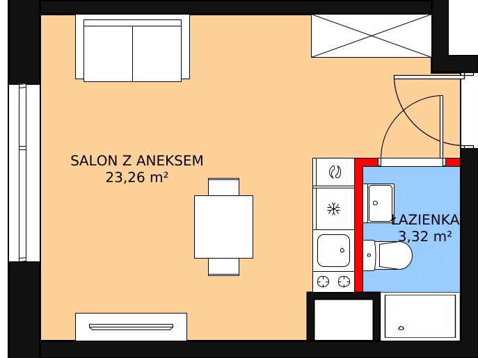 Mieszkanie 26,58 m², parter, oferta nr KO1/C/1/99, Konopacka, Warszawa, Praga Północ, Nowa Praga, ul. Konopacka 12