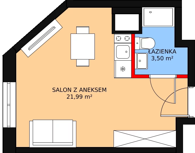 Mieszkanie 25,49 m², piętro 4, oferta nr KO1/C/5/123, Konopacka, Warszawa, Praga Północ, Nowa Praga, ul. Konopacka 12