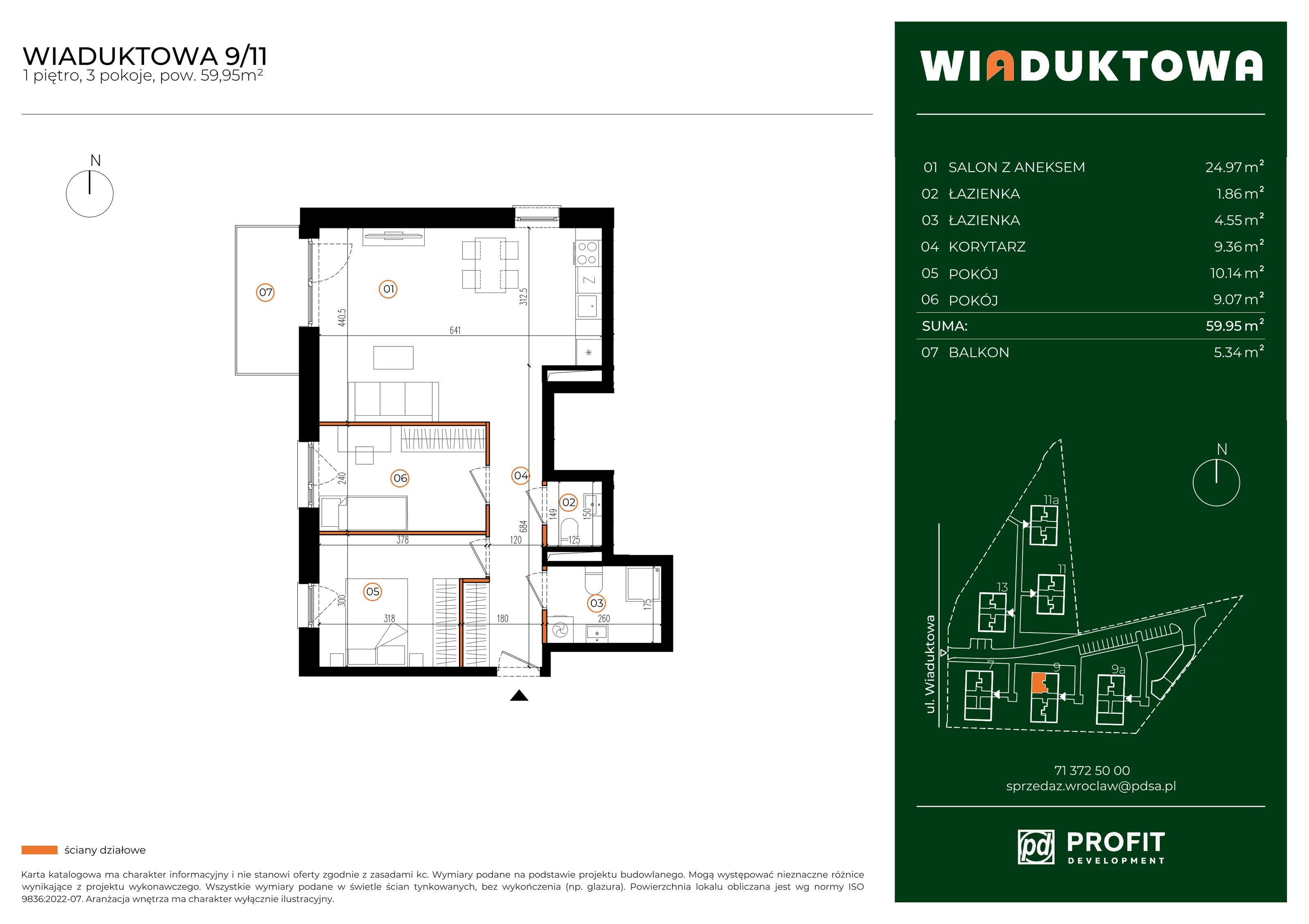 Mieszkanie 59,95 m², piętro 1, oferta nr WI/9/11, Wiaduktowa, Wrocław, Krzyki-Partynice, Krzyki, ul. Wiaduktowa