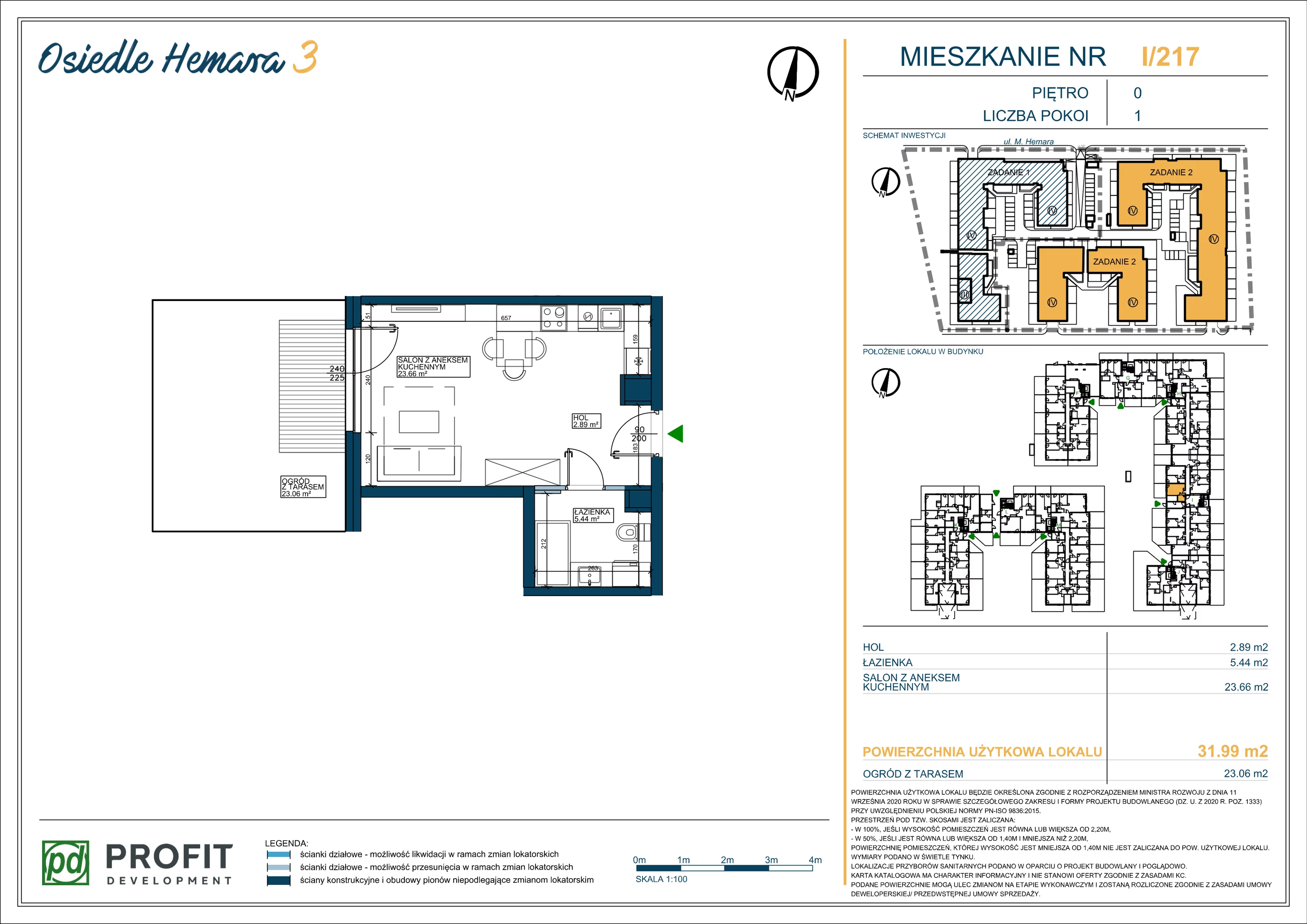 Mieszkanie 31,99 m², parter, oferta nr OH3-2/I/1/217, Osiedle Hemara 3, Warszawa, Białołęka, Brzeziny, ul. Mariana Hemara