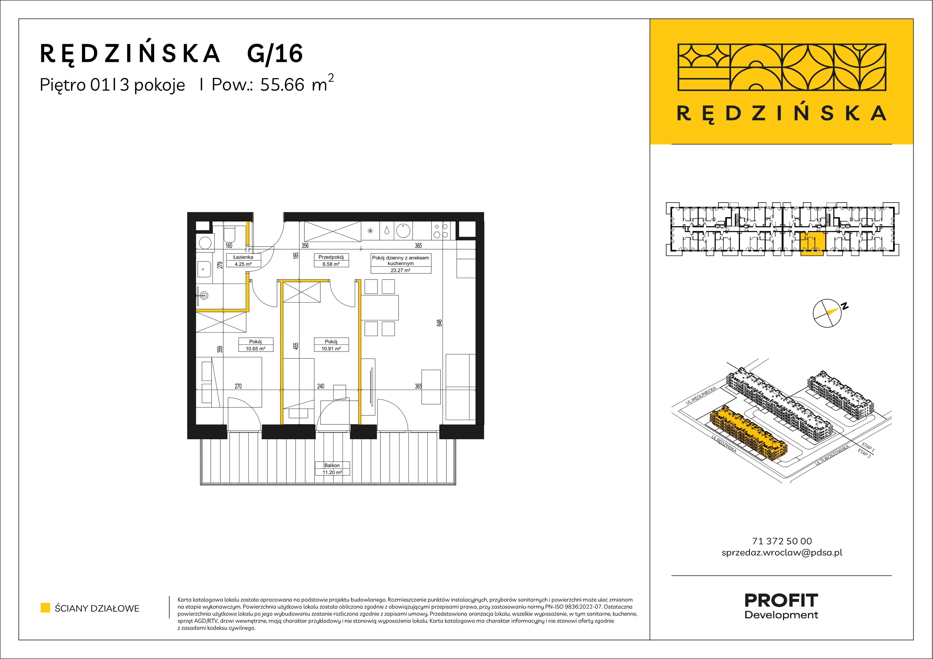 3 pokoje, mieszkanie 55,66 m², piętro 1, oferta nr RD4B/G/16, Rędzińska 4, Wrocław, Maślice, ul. Rędzińska