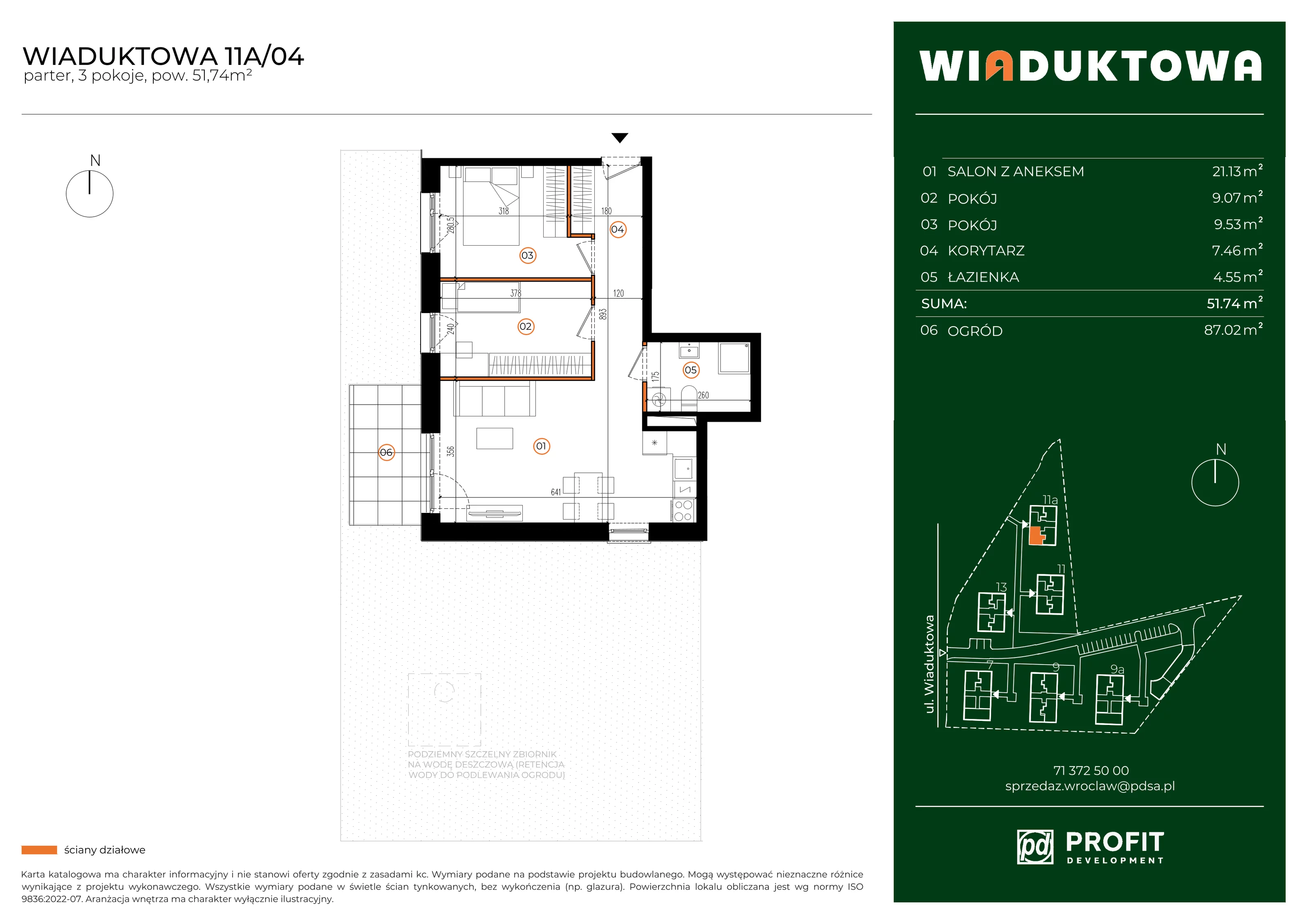 Mieszkanie 51,74 m², parter, oferta nr WI/11A/04, Wiaduktowa, Wrocław, Krzyki-Partynice, Krzyki, ul. Wiaduktowa