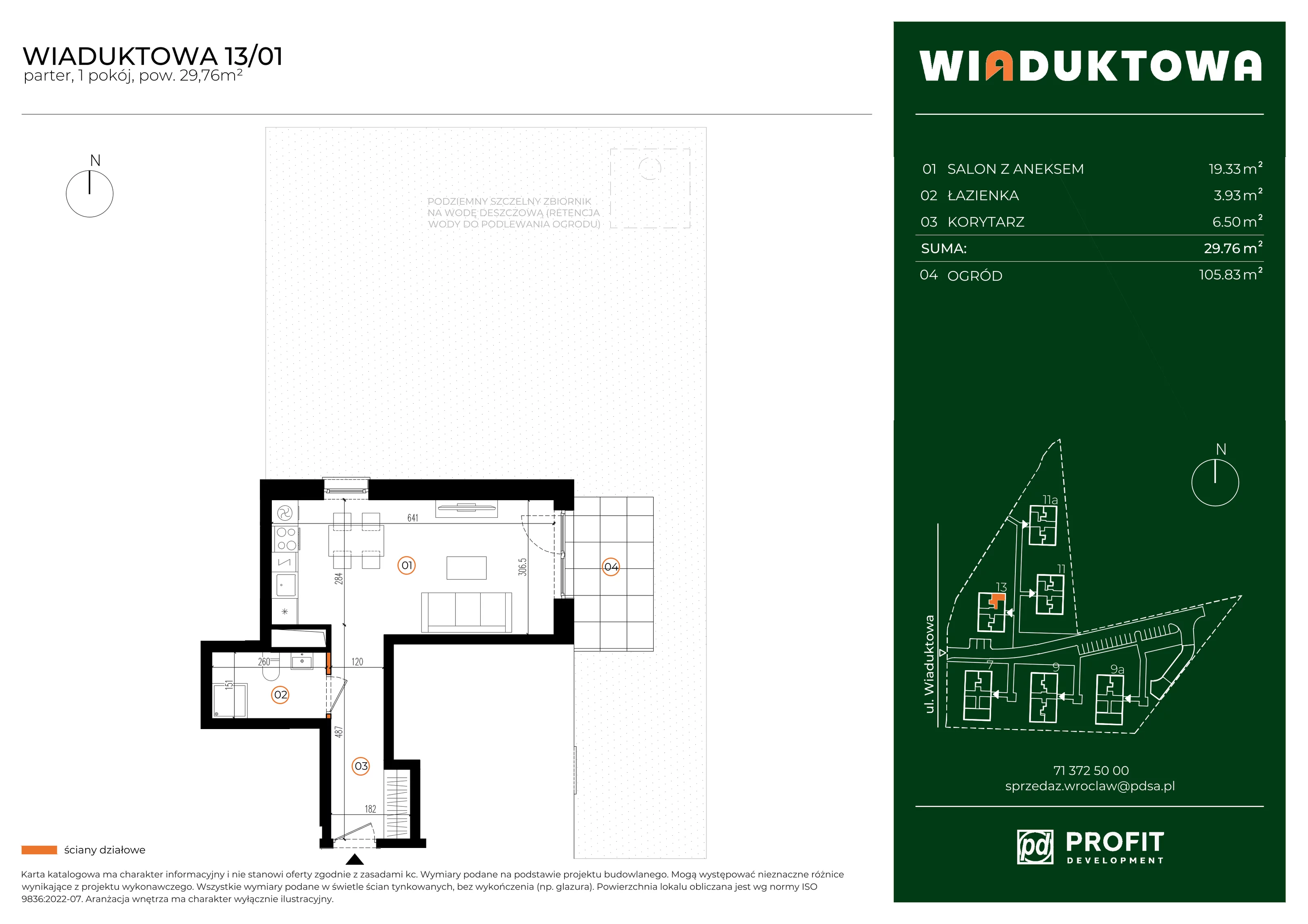 Mieszkanie 29,76 m², parter, oferta nr WI/13/01, Wiaduktowa, Wrocław, Krzyki-Partynice, Krzyki, ul. Wiaduktowa