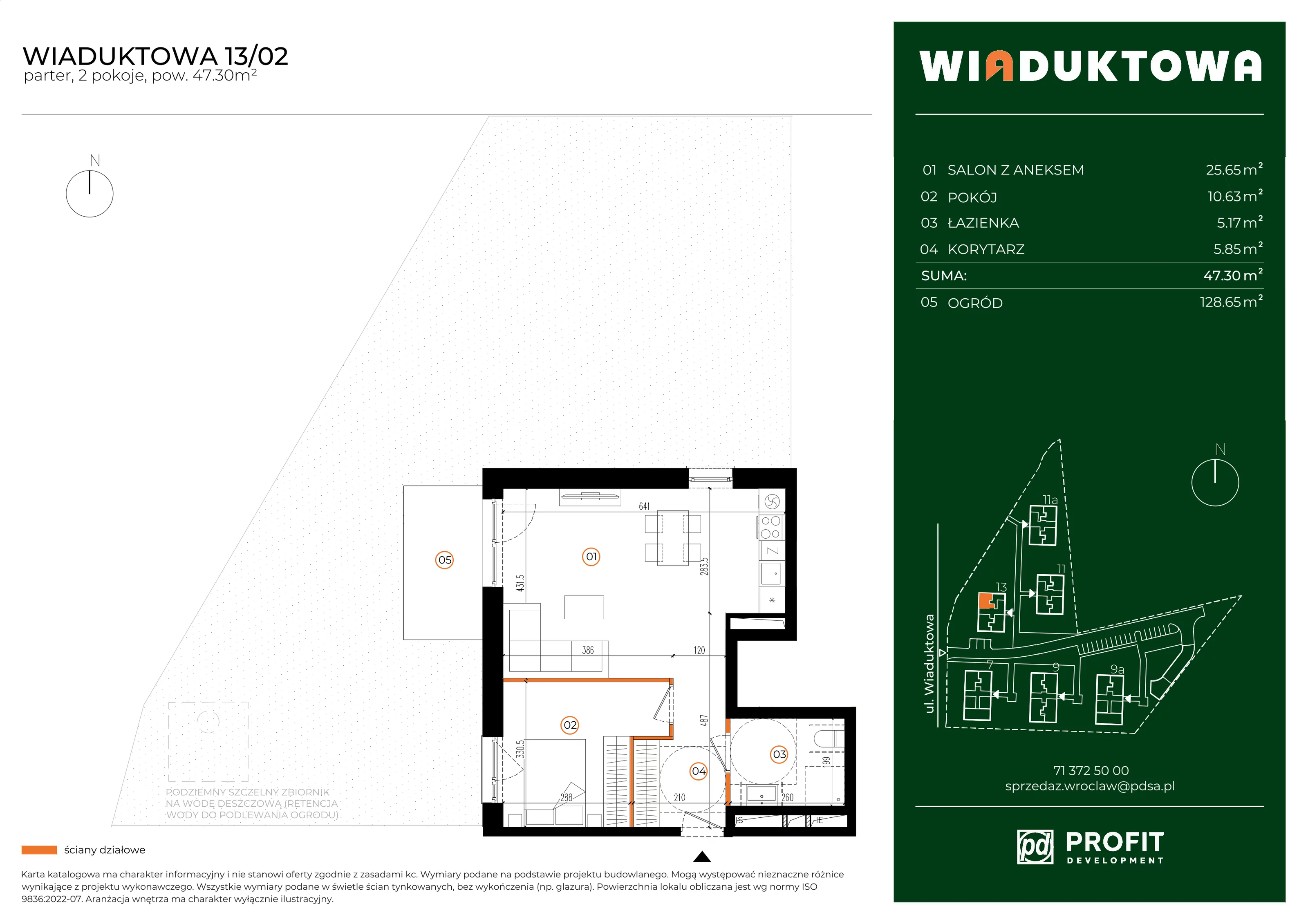 Mieszkanie 47,30 m², parter, oferta nr WI/13/02, Wiaduktowa, Wrocław, Krzyki-Partynice, Krzyki, ul. Wiaduktowa
