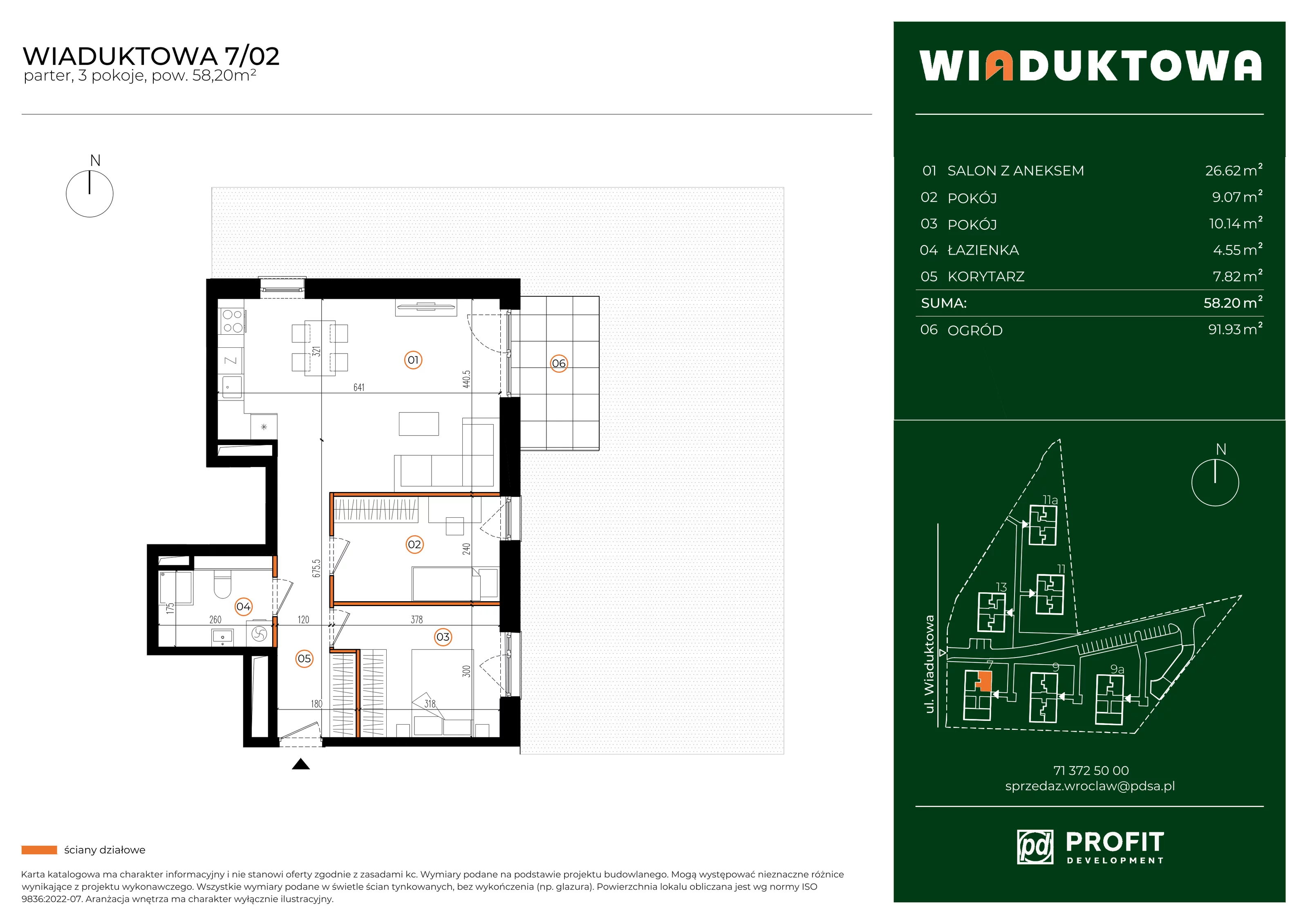 Mieszkanie 58,20 m², parter, oferta nr WI/7/02, Wiaduktowa, Wrocław, Krzyki-Partynice, Krzyki, ul. Wiaduktowa