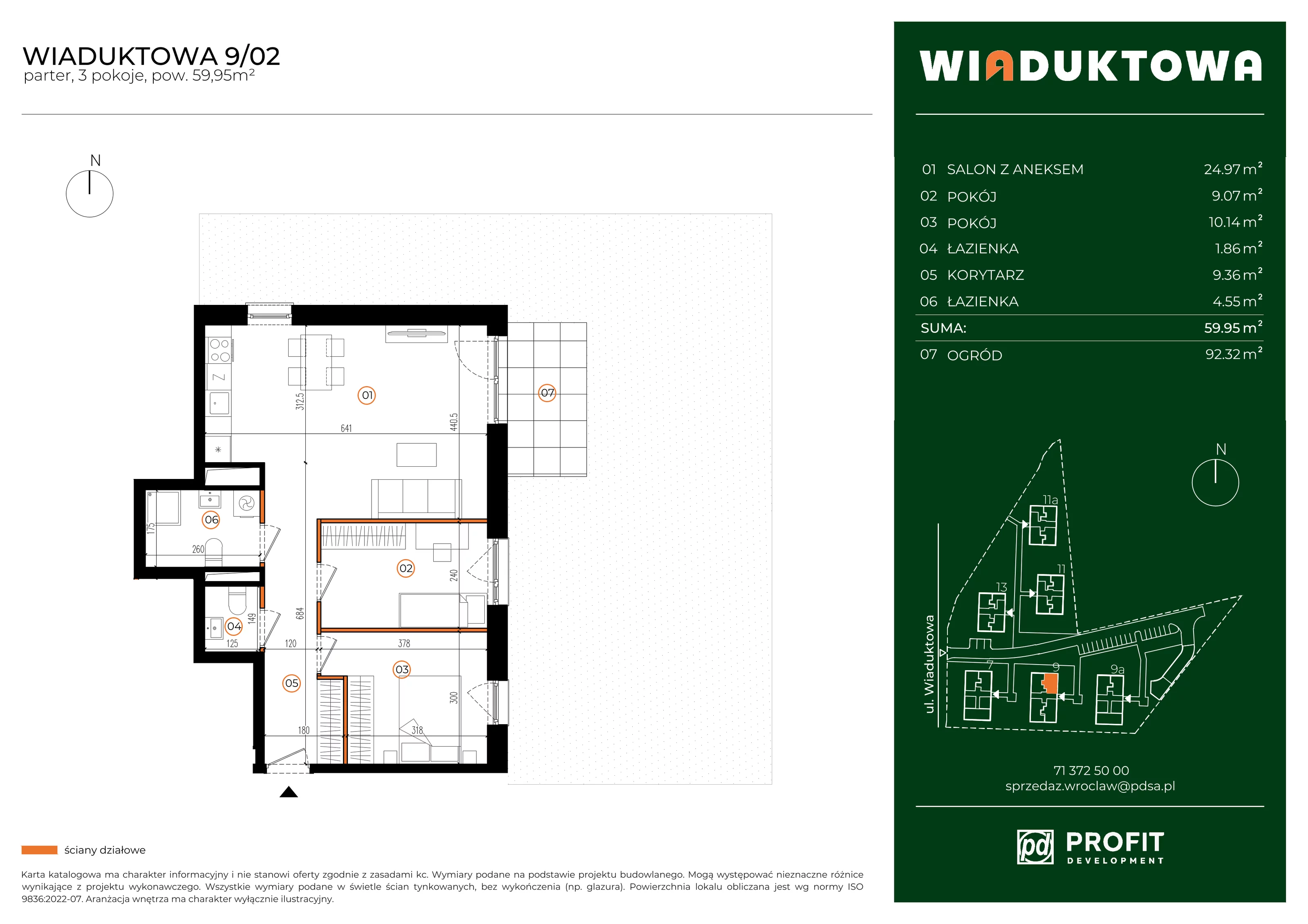 Mieszkanie 59,95 m², parter, oferta nr WI/9/02, Wiaduktowa, Wrocław, Krzyki-Partynice, Krzyki, ul. Wiaduktowa