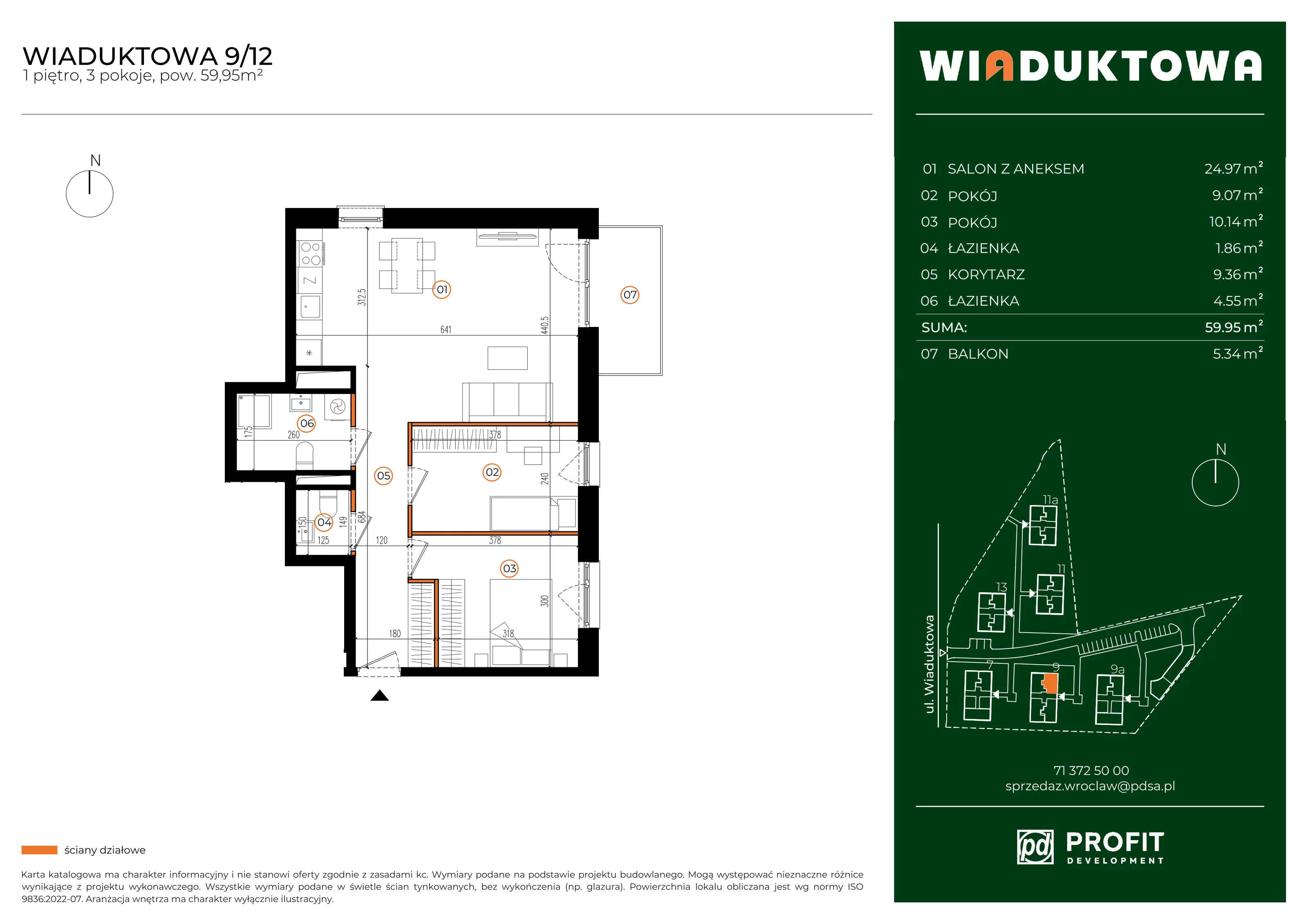 Mieszkanie 59,95 m², piętro 1, oferta nr WI/9/12, Wiaduktowa, Wrocław, Krzyki-Partynice, Krzyki, ul. Wiaduktowa