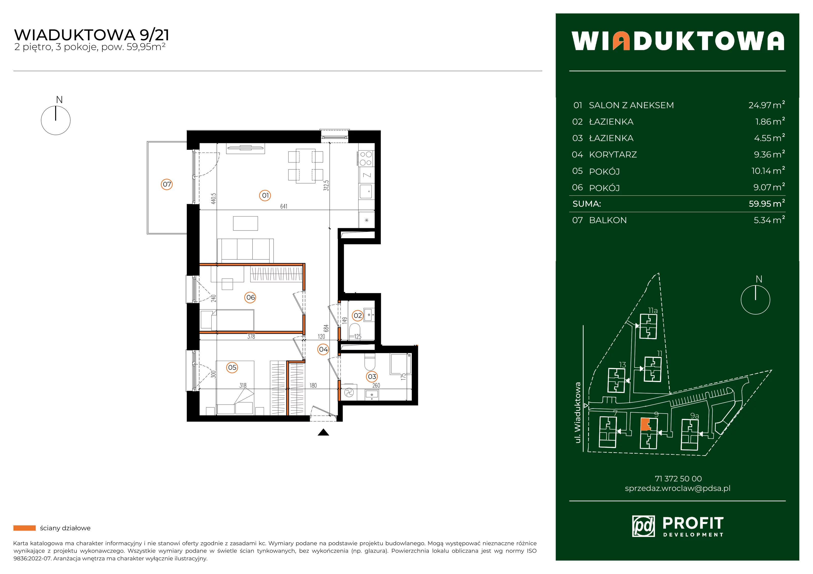 Mieszkanie 59,95 m², piętro 2, oferta nr WI/9/21, Wiaduktowa, Wrocław, Krzyki-Partynice, Krzyki, ul. Wiaduktowa