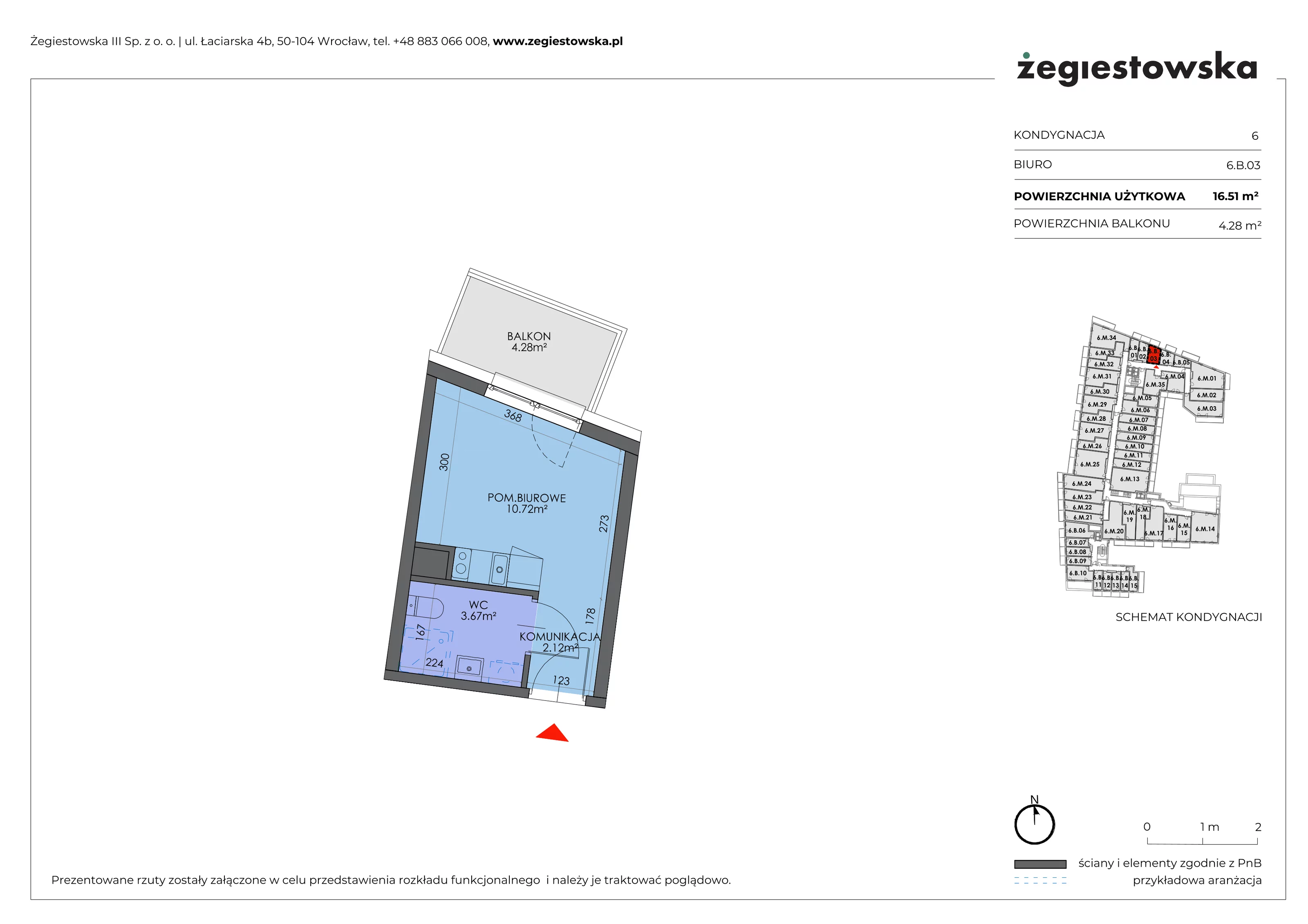 Mieszkanie 16,51 m², piętro 5, oferta nr 6.B.03, Żegiestowska, Wrocław, Gaj, Krzyki, ul. Żegiestowska 3