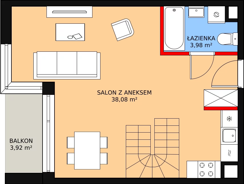 Mieszkanie 73,11 m², piętro 2, oferta nr 13/23, ASFALTOWA 13, Wrocław, Wojszyce, Krzyki, ul. Asfaltowa 13