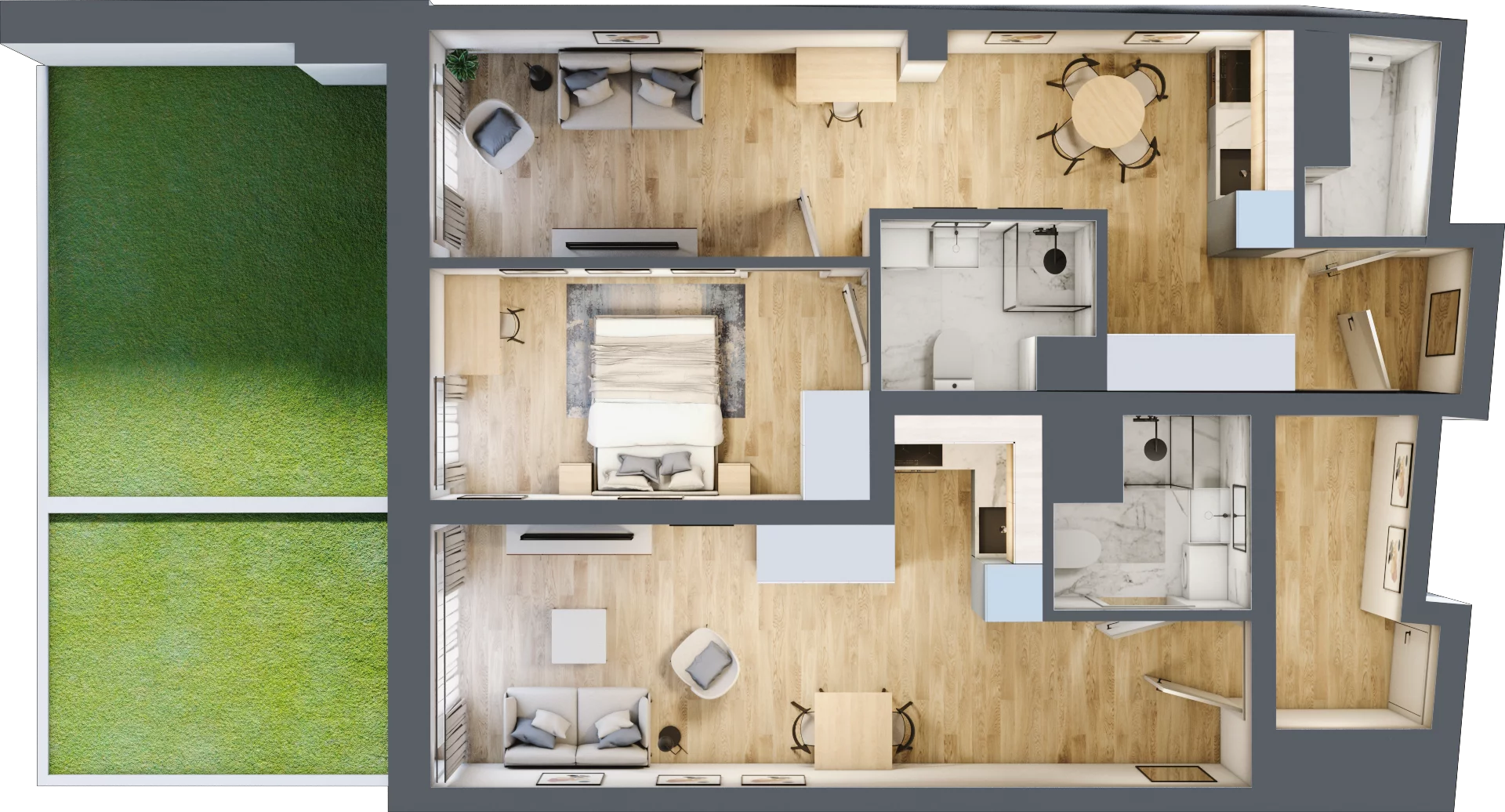 3 pokoje, apartament 74,08 m², parter, oferta nr 1.M.12, Żegiestowska, Wrocław, Gaj, Krzyki, ul. Żegiestowska 3