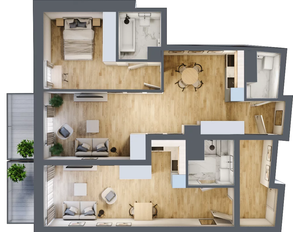 3 pokoje, apartament 84,43 m², piętro 1, oferta nr 2.M.18, Żegiestowska, Wrocław, Gaj, Krzyki, ul. Żegiestowska 3