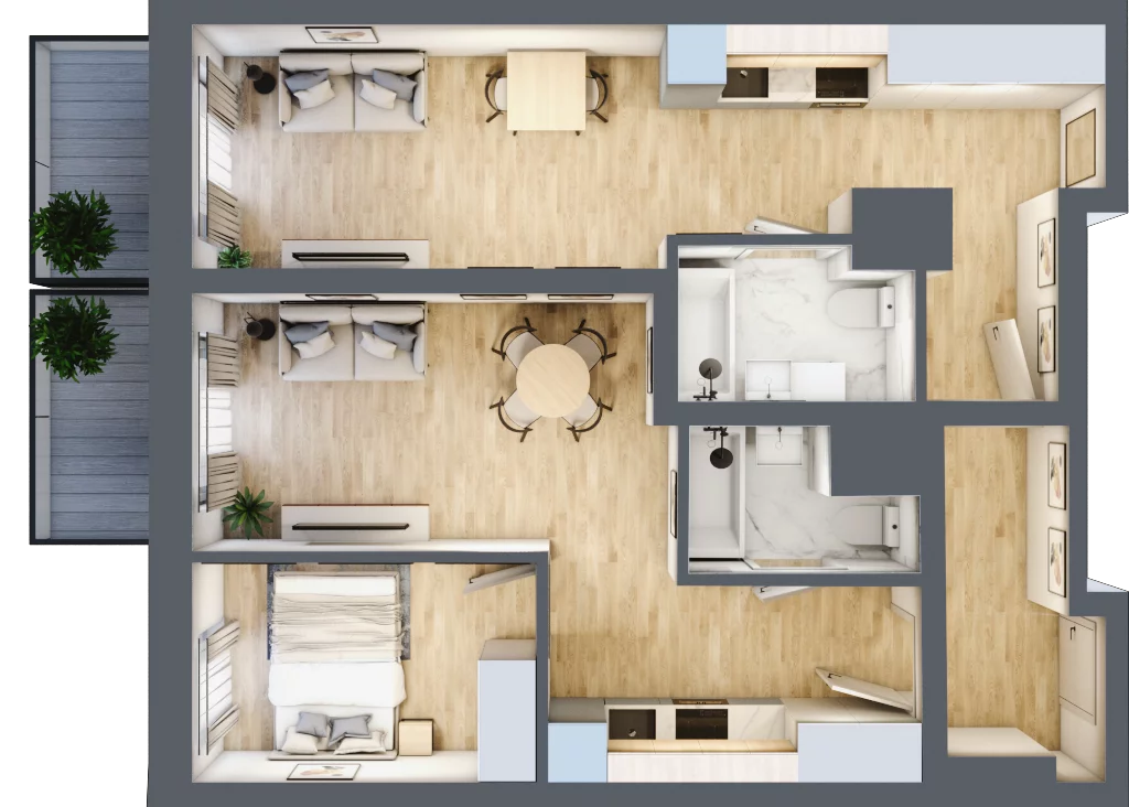 3 pokoje, apartament 63,15 m², piętro 1, oferta nr 2.M.23, Żegiestowska, Wrocław, Gaj, Krzyki, ul. Żegiestowska 3