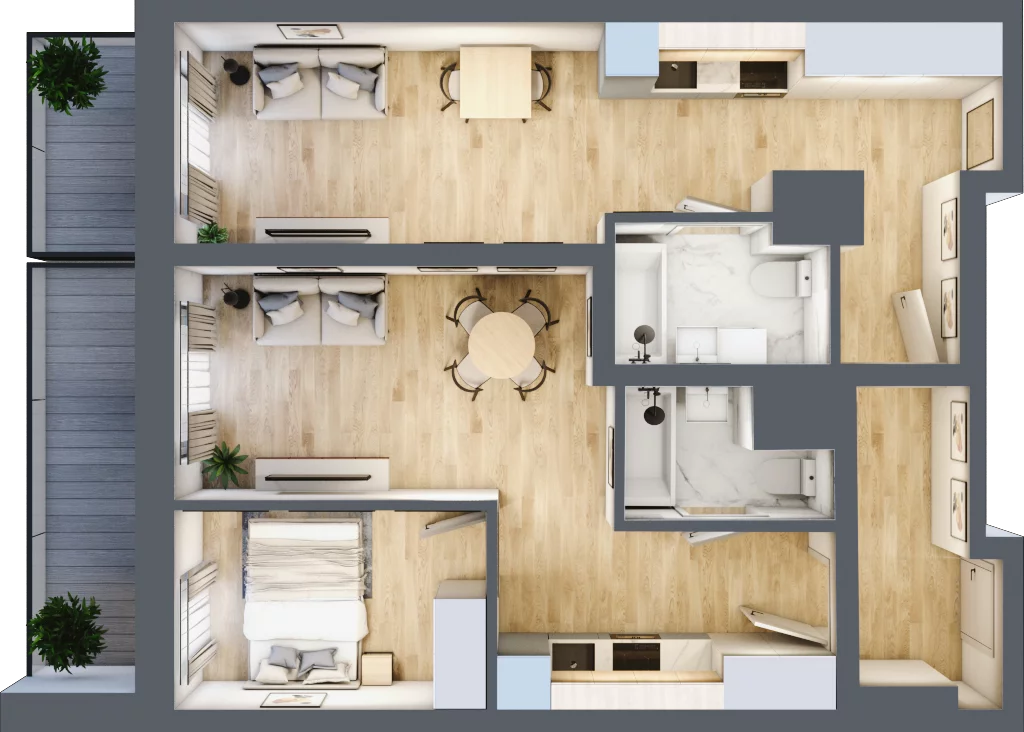 3 pokoje, apartament 63,15 m², piętro 3, oferta nr 4.M.26, Żegiestowska, Wrocław, Gaj, Krzyki, ul. Żegiestowska 3