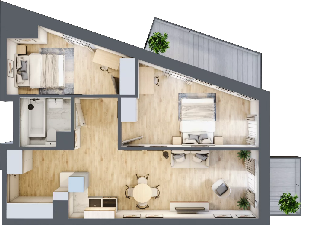 3 pokoje, apartament 57,40 m², piętro 4, oferta nr 5.M.01, Żegiestowska, Wrocław, Gaj, Krzyki, ul. Żegiestowska 3