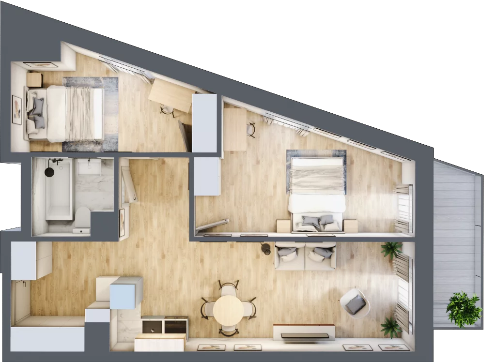 3 pokoje, apartament 57,37 m², piętro 5, oferta nr 6.M.01, Żegiestowska, Wrocław, Gaj, Krzyki, ul. Żegiestowska 3