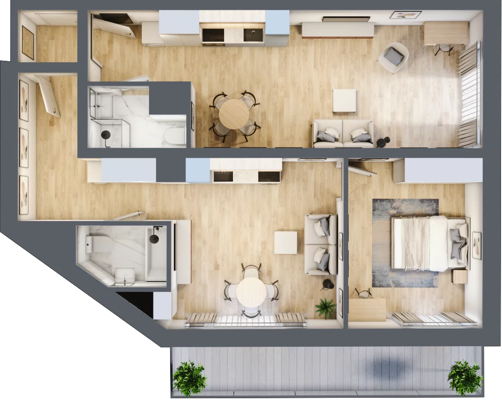 3 pokoje, apartament 79,54 m², piętro 5, oferta nr 6.M.02, Żegiestowska, Wrocław, Gaj, Krzyki, ul. Żegiestowska 3
