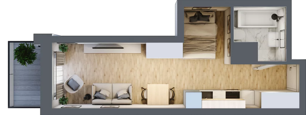 1 pokój, mieszkanie 26,85 m², piętro 6, oferta nr 7.M.24, Żegiestowska, Wrocław, Gaj, Krzyki, ul. Żegiestowska 3