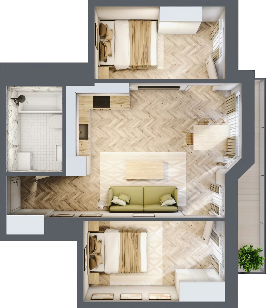 3 pokoje, mieszkanie 48,09 m², piętro 3, oferta nr D2.27, Trakt Lubelski Etap III, Warszawa, Wawer, Zbytki, ul. Trakt Lubelski 181C/181D