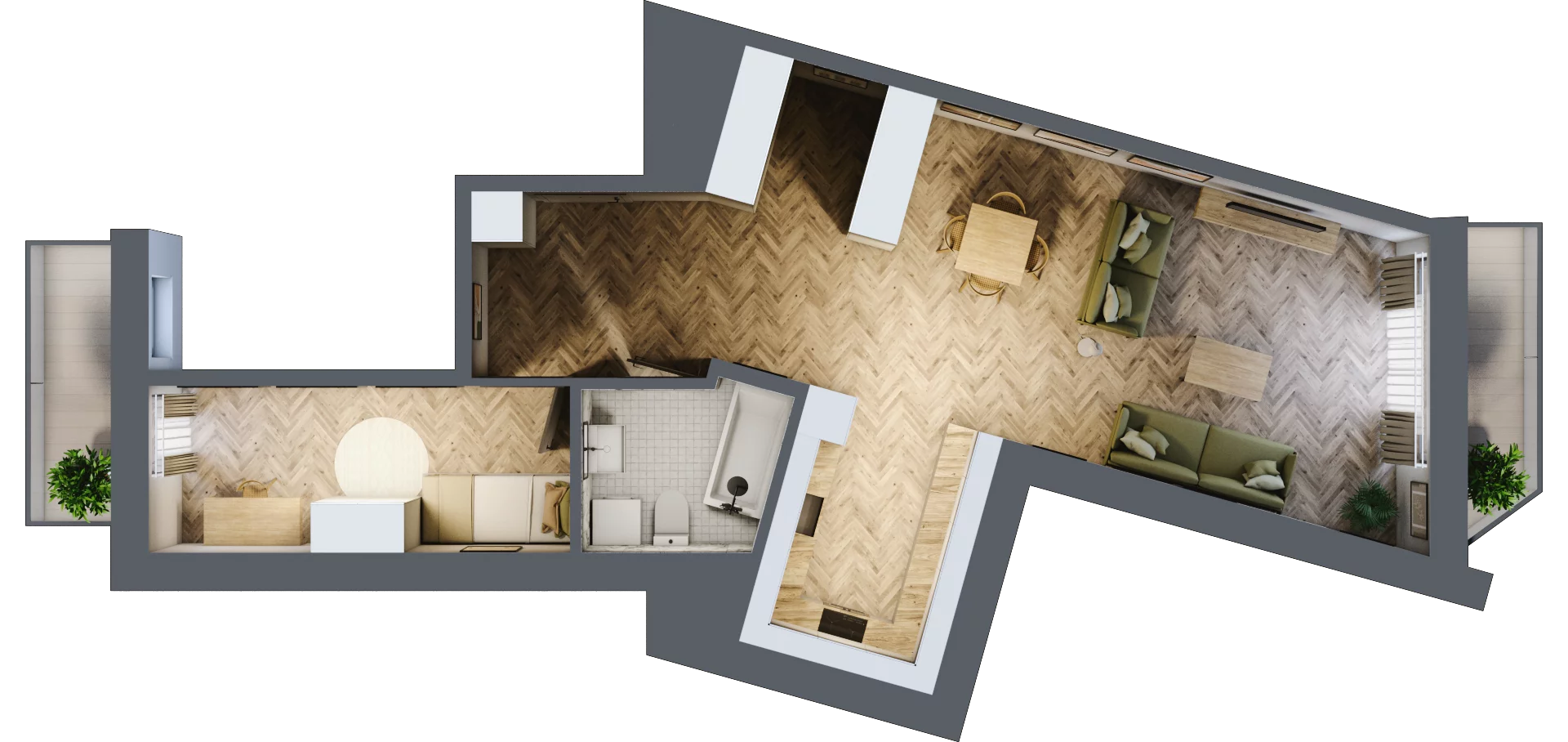 2 pokoje, mieszkanie 61,30 m², piętro 3, oferta nr B1.32, Wodociągowa - Etap VII, Sulejówek, ul. Wodociągowa 1/1A/1B