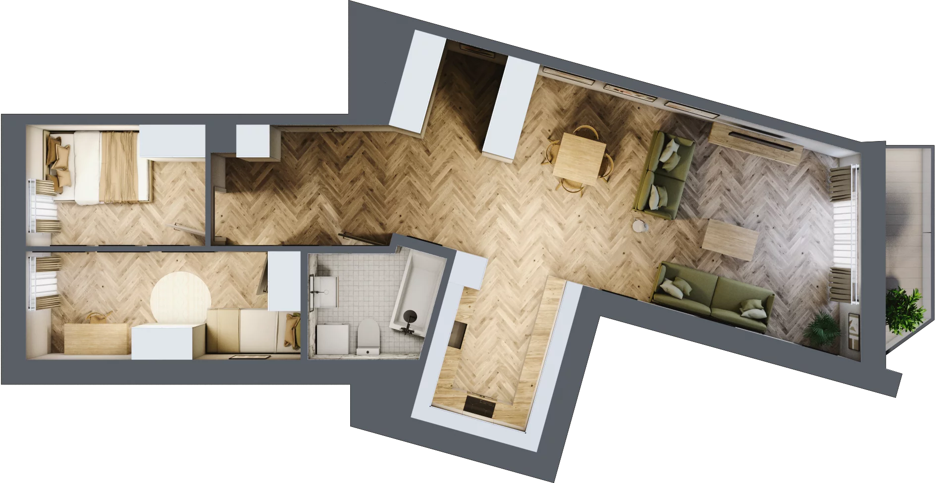 3 pokoje, mieszkanie 69,50 m², piętro 2, oferta nr B1.28, Wodociągowa - Etap VII, Sulejówek, ul. Wodociągowa 1/1A/1B