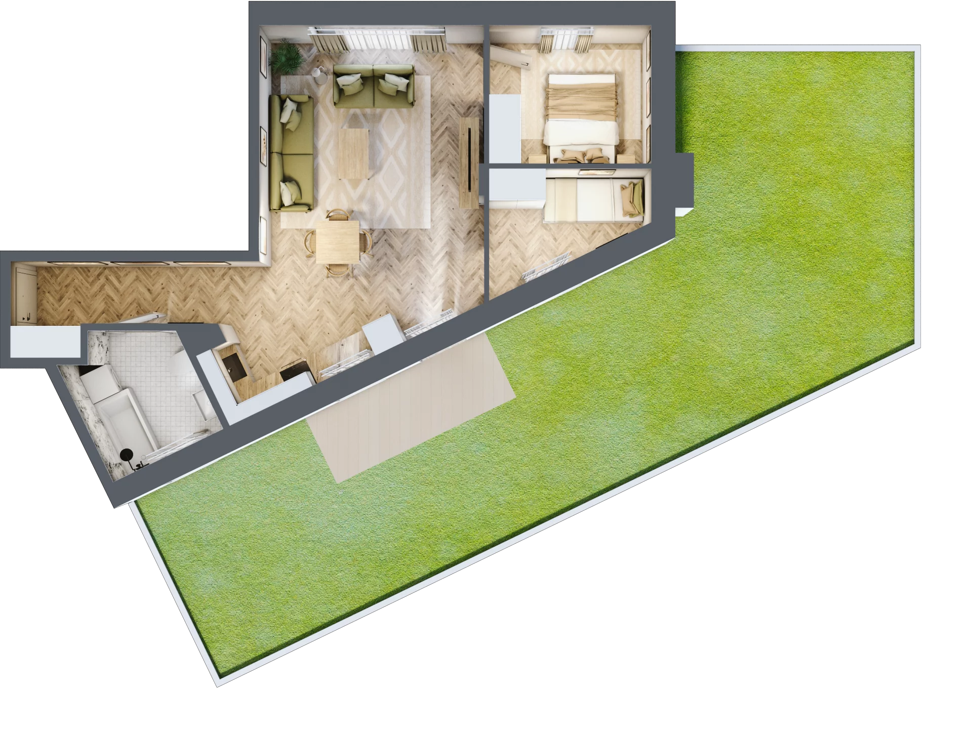 3 pokoje, mieszkanie 54,70 m², parter, oferta nr 34, Wodociągowa - Etap VII, Sulejówek, ul. Wodociągowa 1/1A/1B