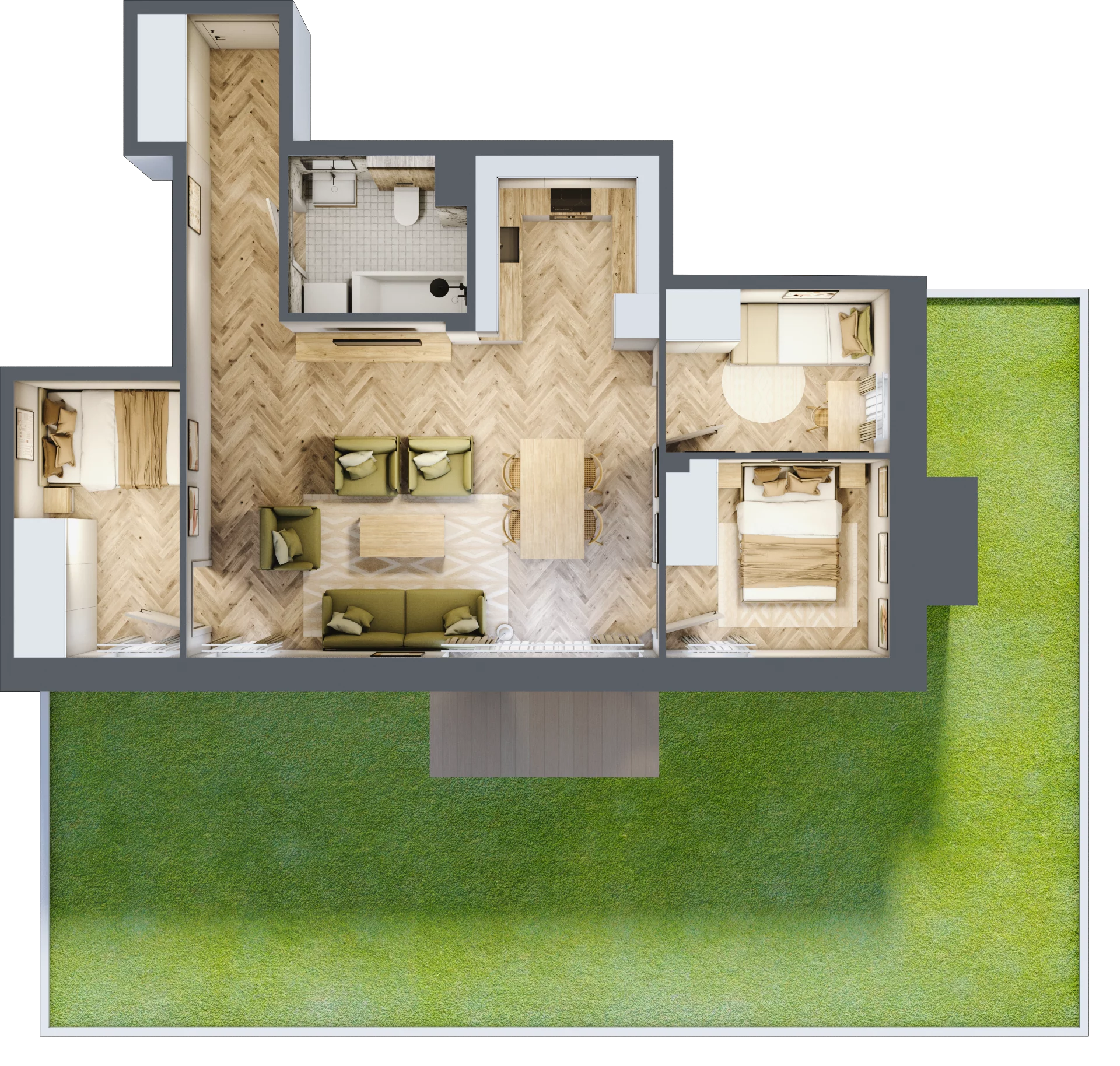 4 pokoje, mieszkanie 67,50 m², parter, oferta nr B2.13, Osiedle Zielony Zakątek - Etap II, Wołomin, ul. Legionów 142A/144
