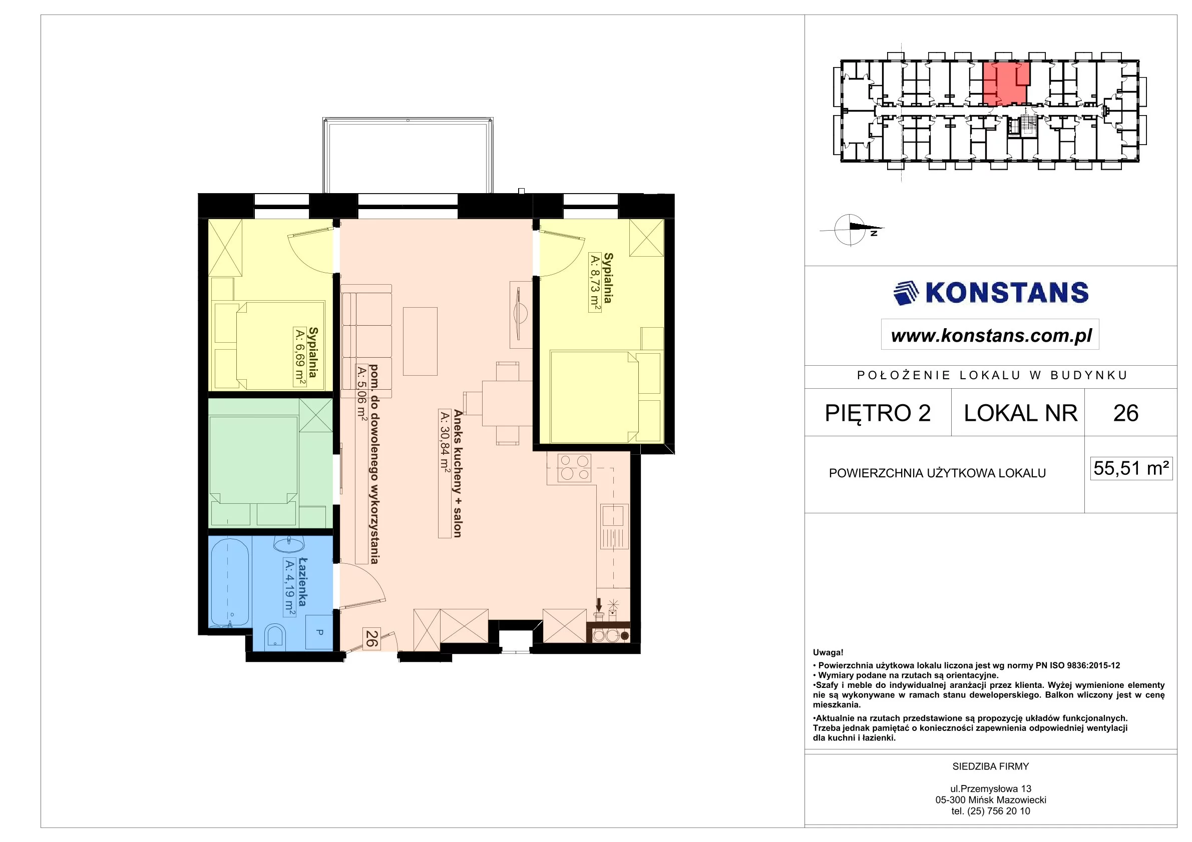 4 pokoje, mieszkanie 55,51 m², piętro 2, oferta nr 26, Gościniec 15, Warszawa, Wesoła, ul. Gościniec 15