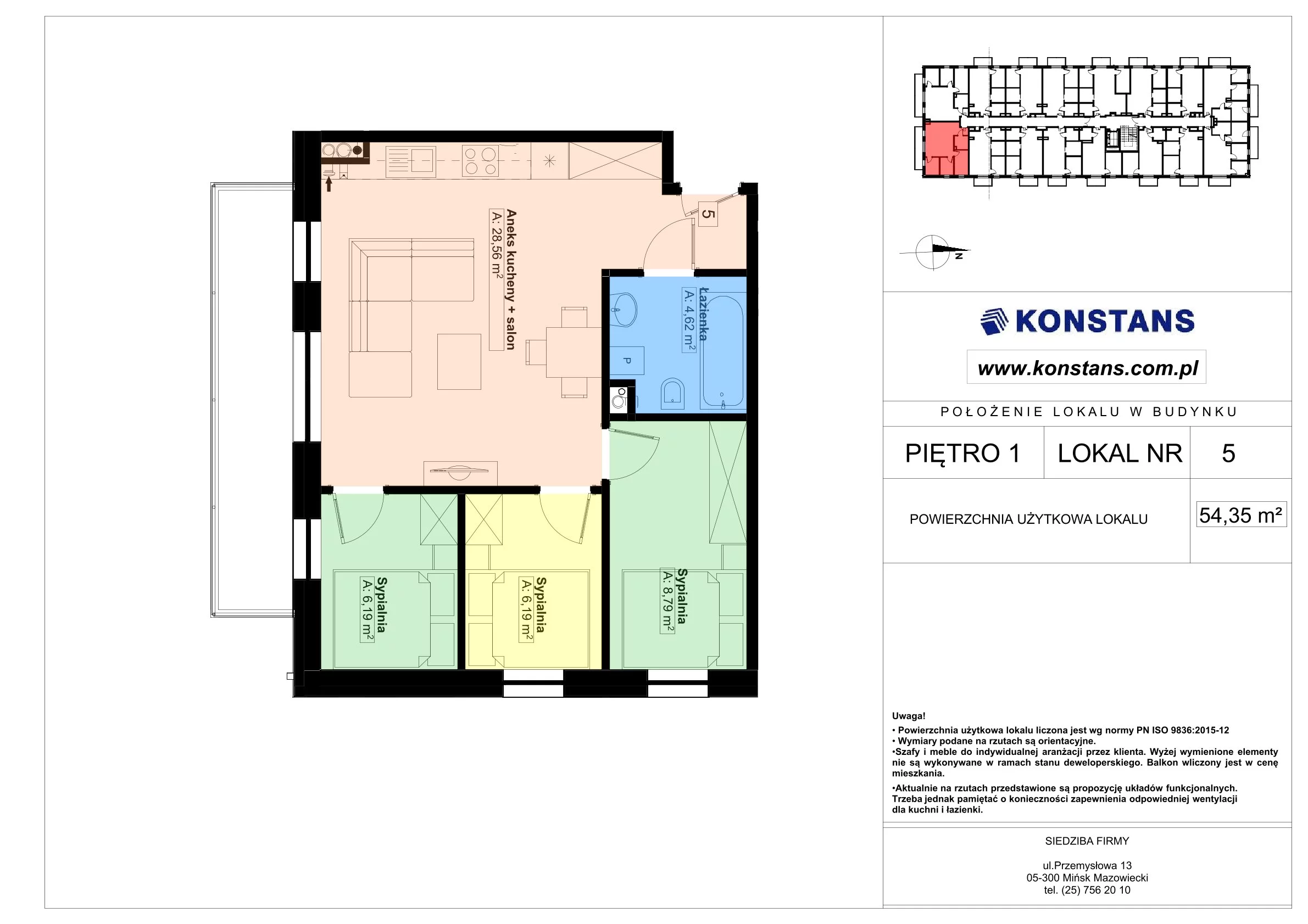 4 pokoje, mieszkanie 54,35 m², piętro 1, oferta nr 5, Gościniec 15, Warszawa, Wesoła, ul. Gościniec 15