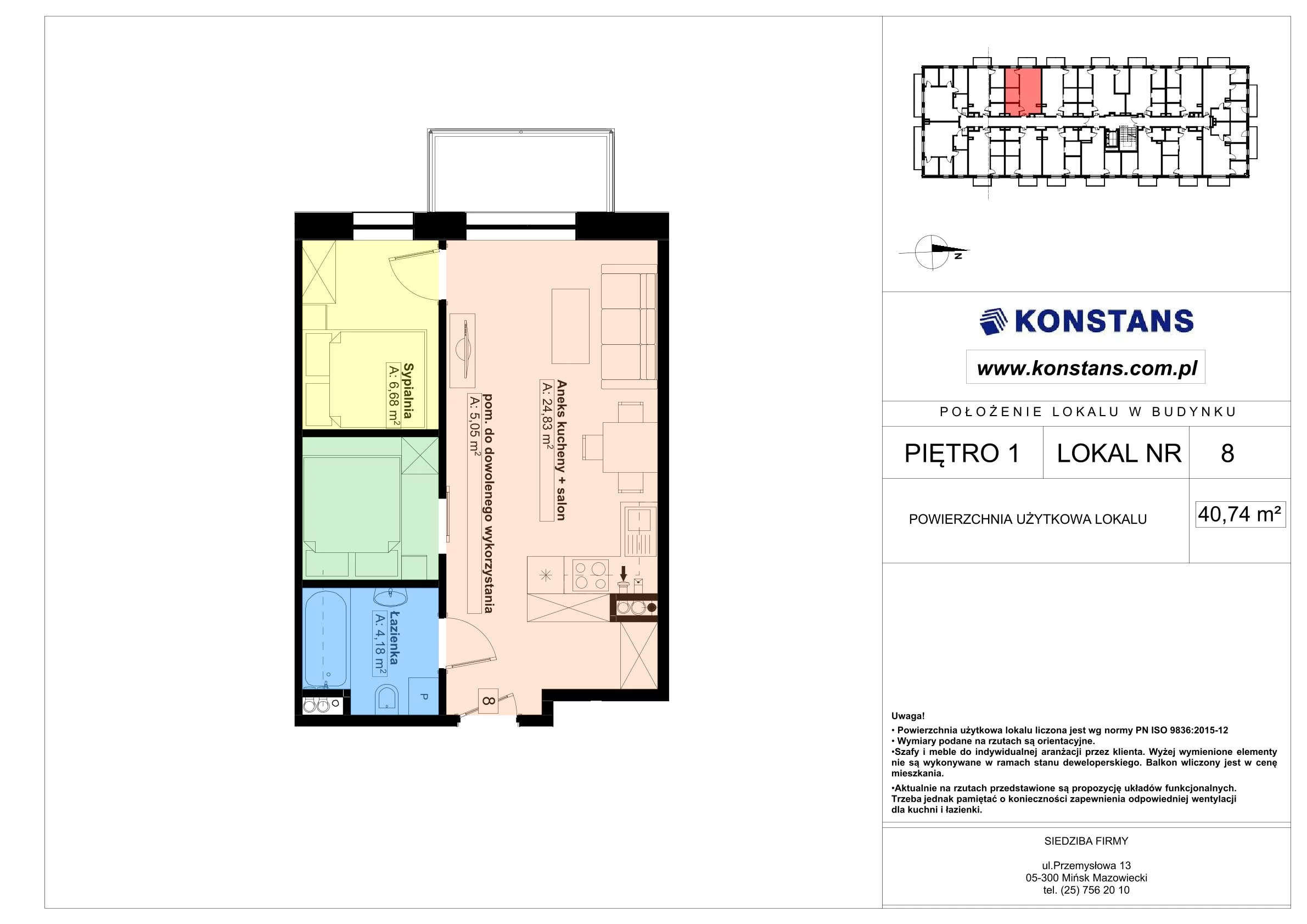 3 pokoje, mieszkanie 40,74 m², piętro 1, oferta nr 8, Gościniec 15, Warszawa, Wesoła, ul. Gościniec 15