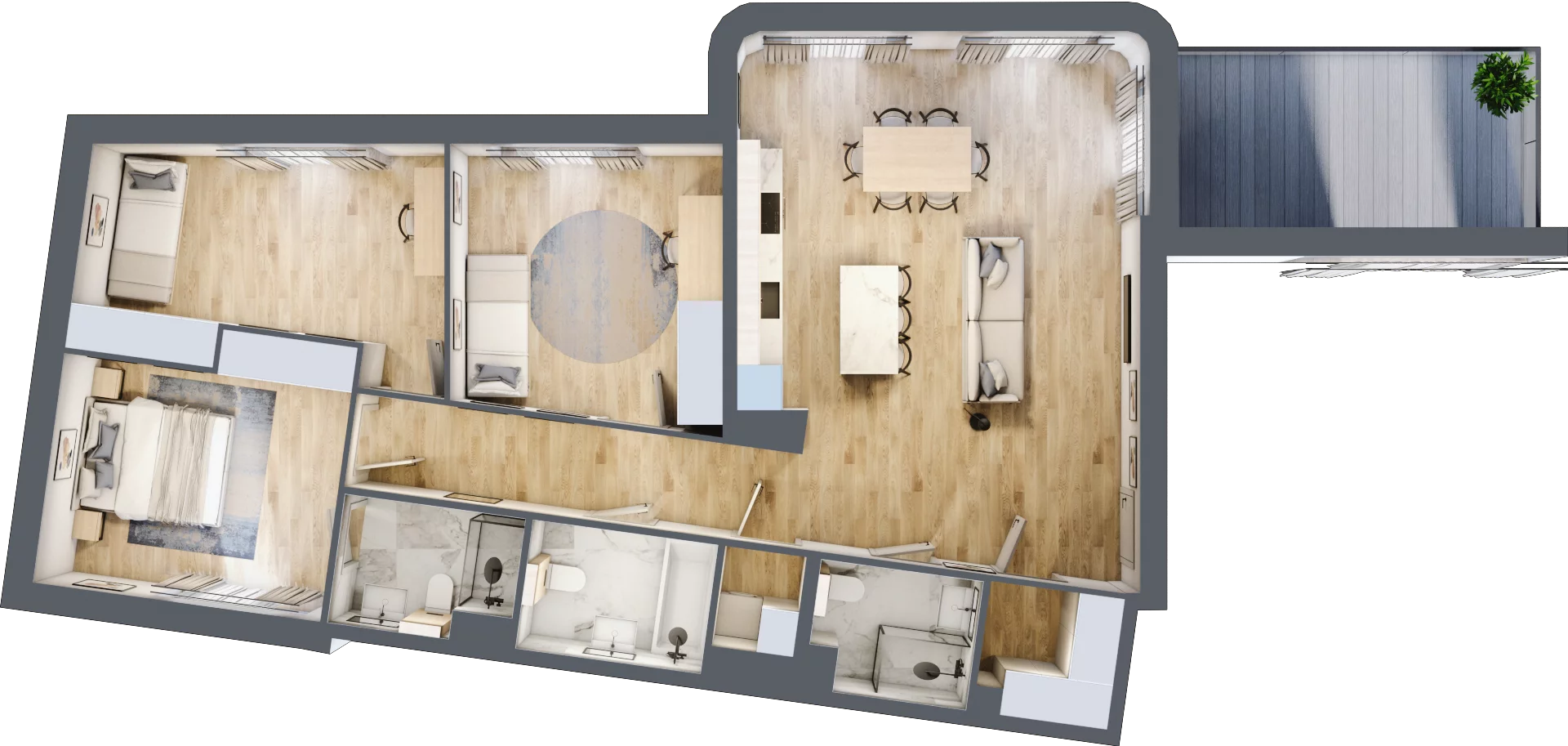 4 pokoje, apartament 101,70 m², piętro 2, oferta nr M8, Art Deco Mokotów, Warszawa, Mokotów, Stegny, ul. Białej Koniczyny