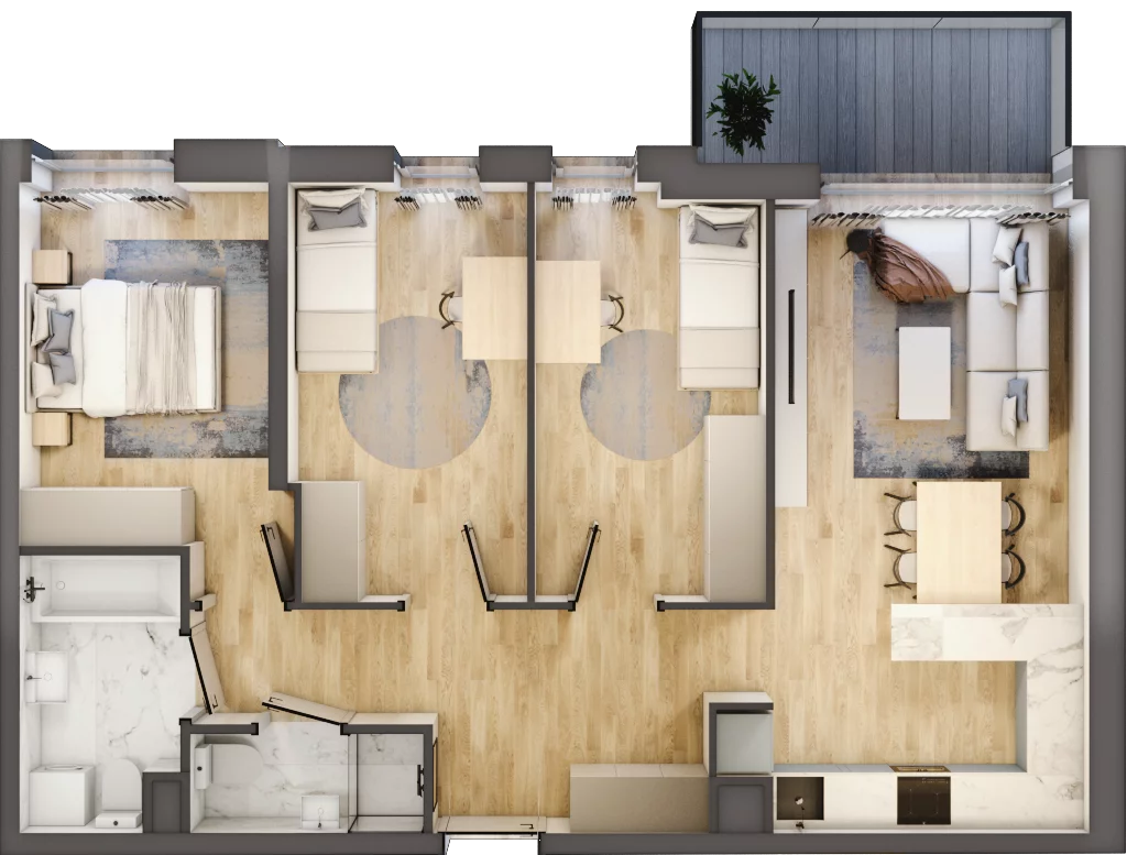 4 pokoje, mieszkanie 68,34 m², piętro 3, oferta nr M14, Legnicka Ursus, Warszawa, Ursus, Skorosze, ul. Legnicka