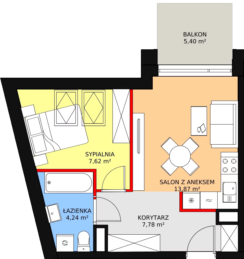 2 pokoje, mieszkanie 36,67 m², piętro 3, oferta nr M41, Legnicka Ursus, Warszawa, Ursus, Skorosze, ul. Legnicka