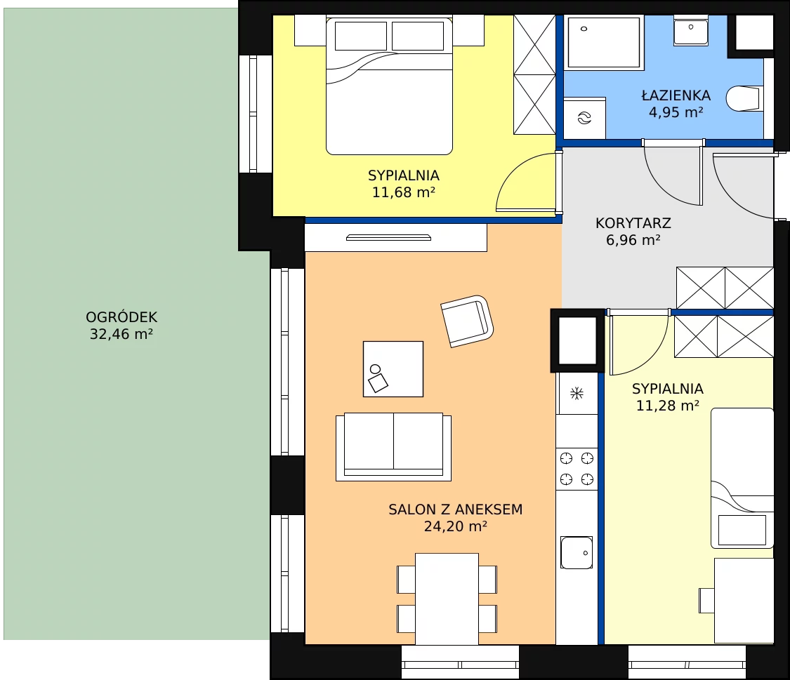 Zalety apartamentu 59.07 m², E.0.2
