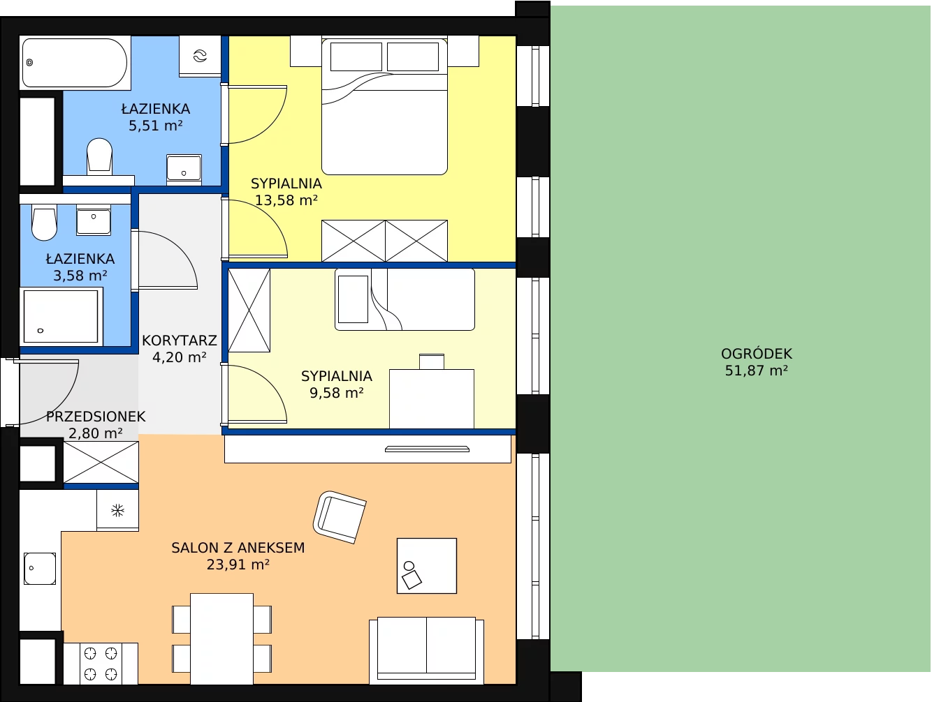 Zalety apartamentu 63.16 m², E.0.4