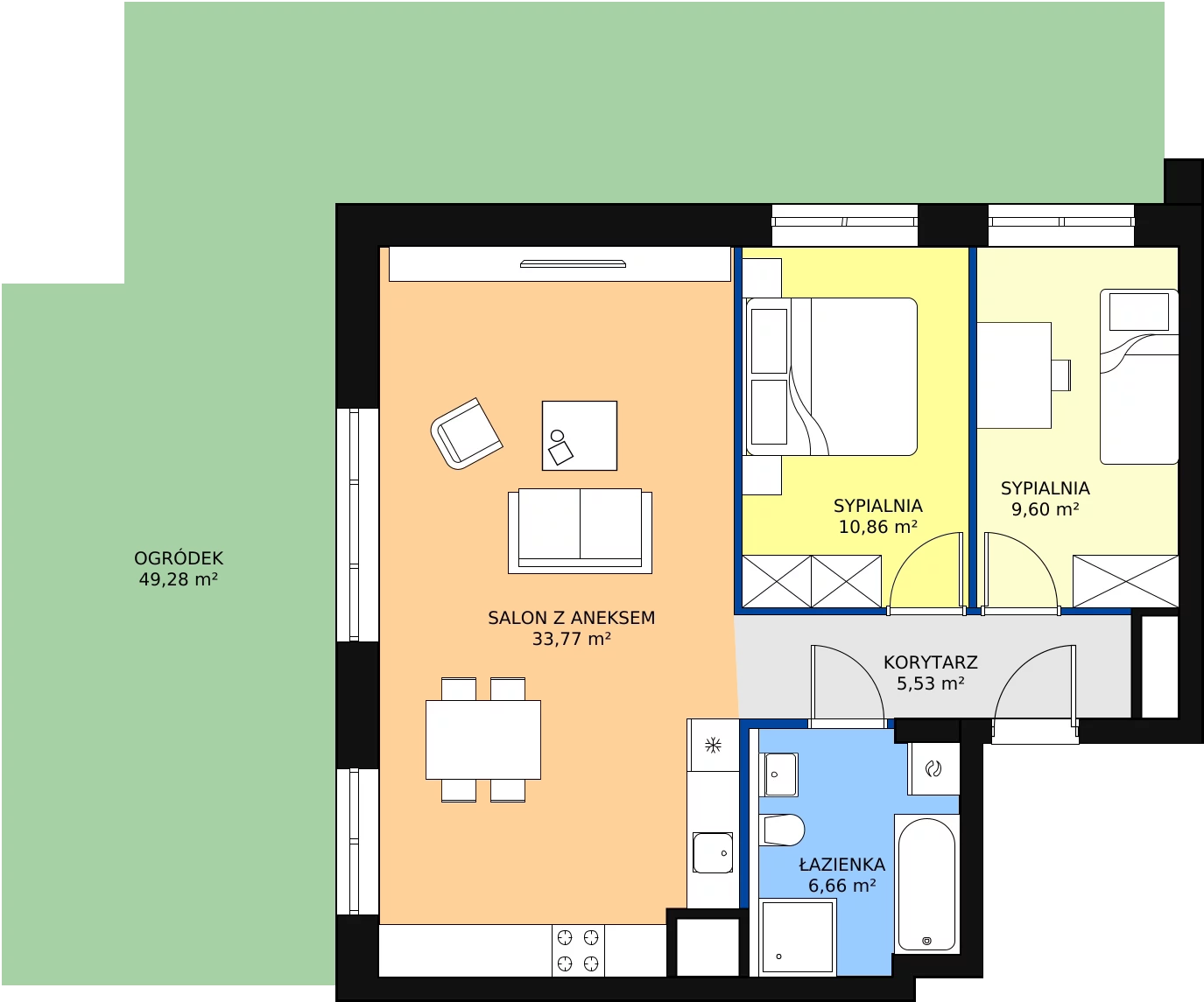 Zalety apartamentu 66.42 m², E.0.8